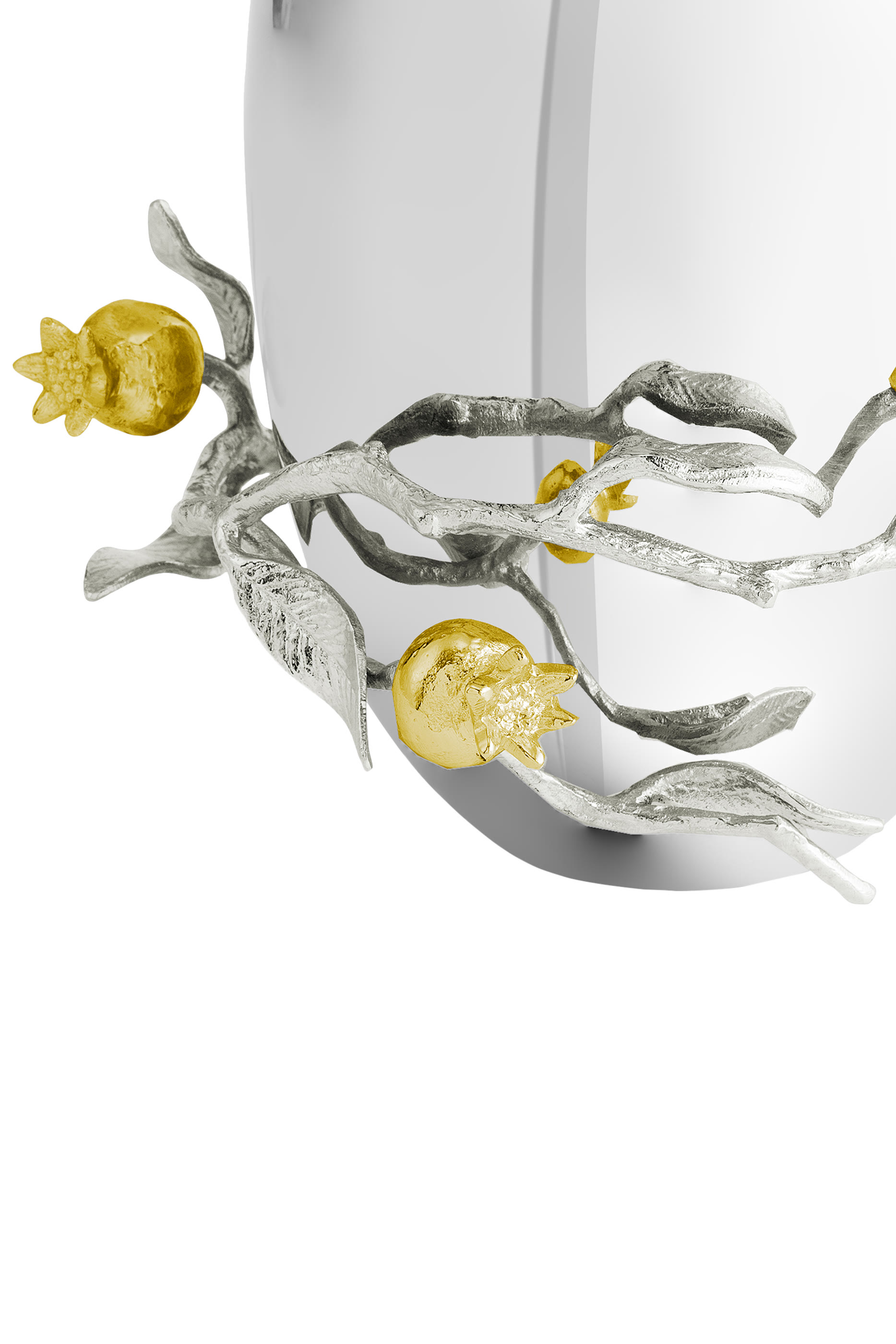 Pomegranate Silver & Gold Vase