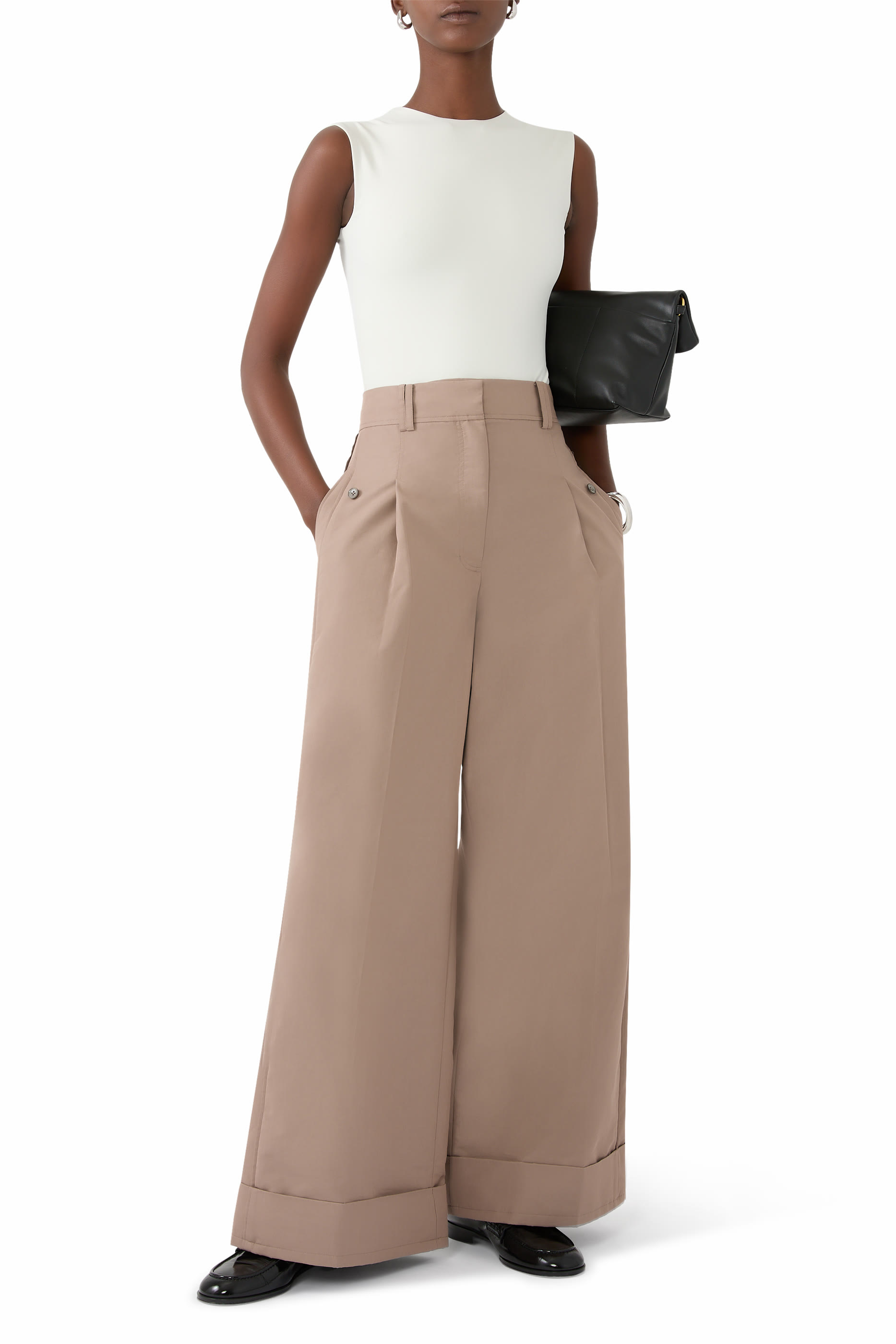 Pleated Wide Leg Trousers