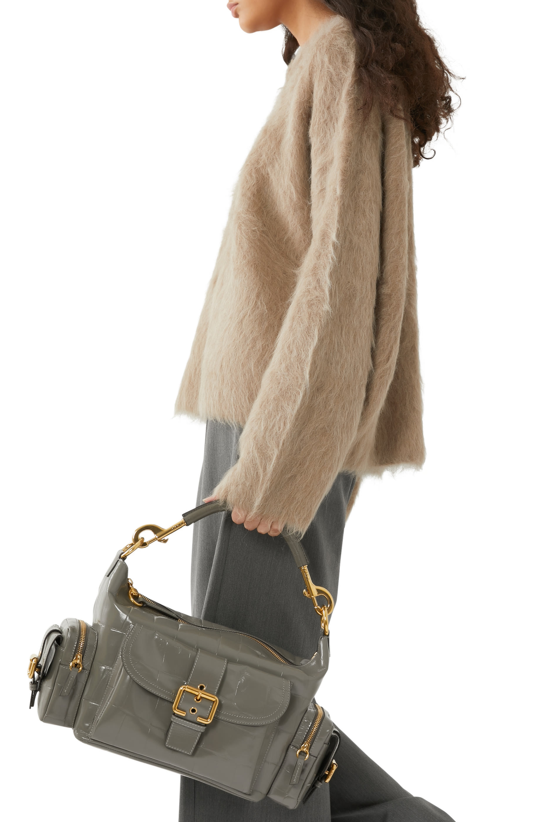 Croco-Effect Camera Bag