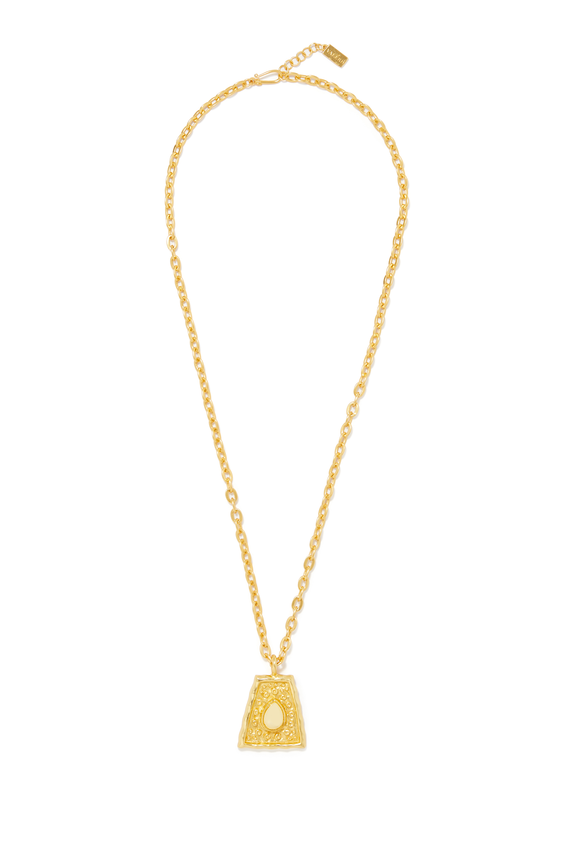 Mayan Chain Necklace, 24k Yellow Gold-Plated Brass