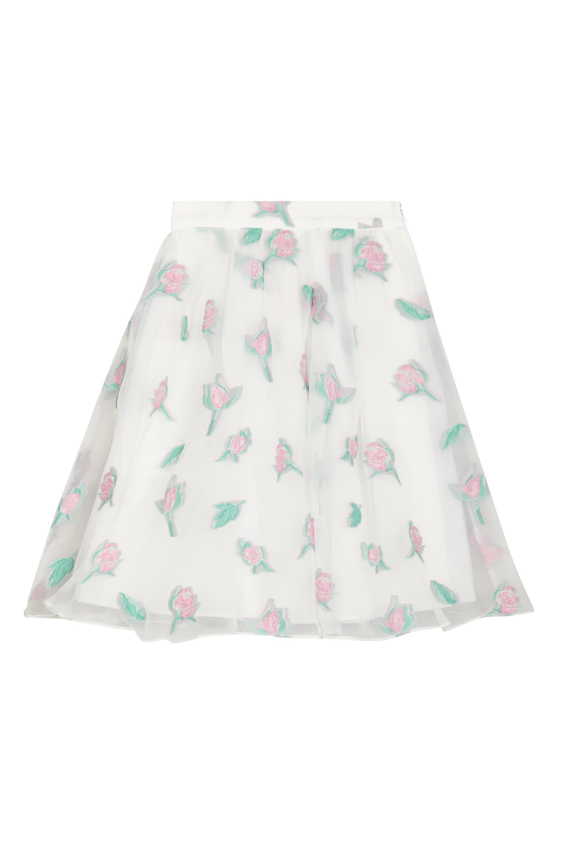 Kids  Embroidered Floral Skirt 