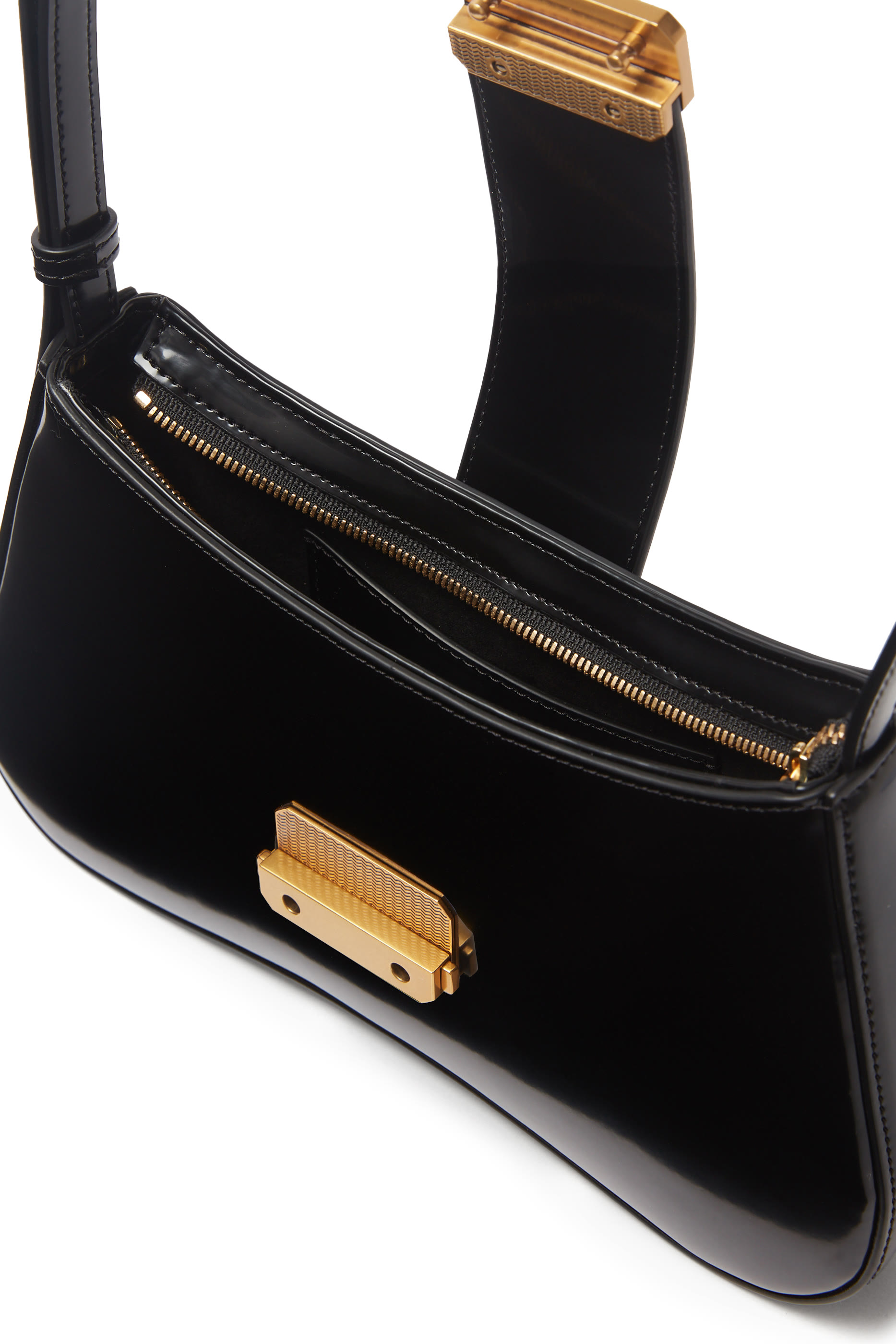 Hobo Shoulder Bag with Logo Buckle