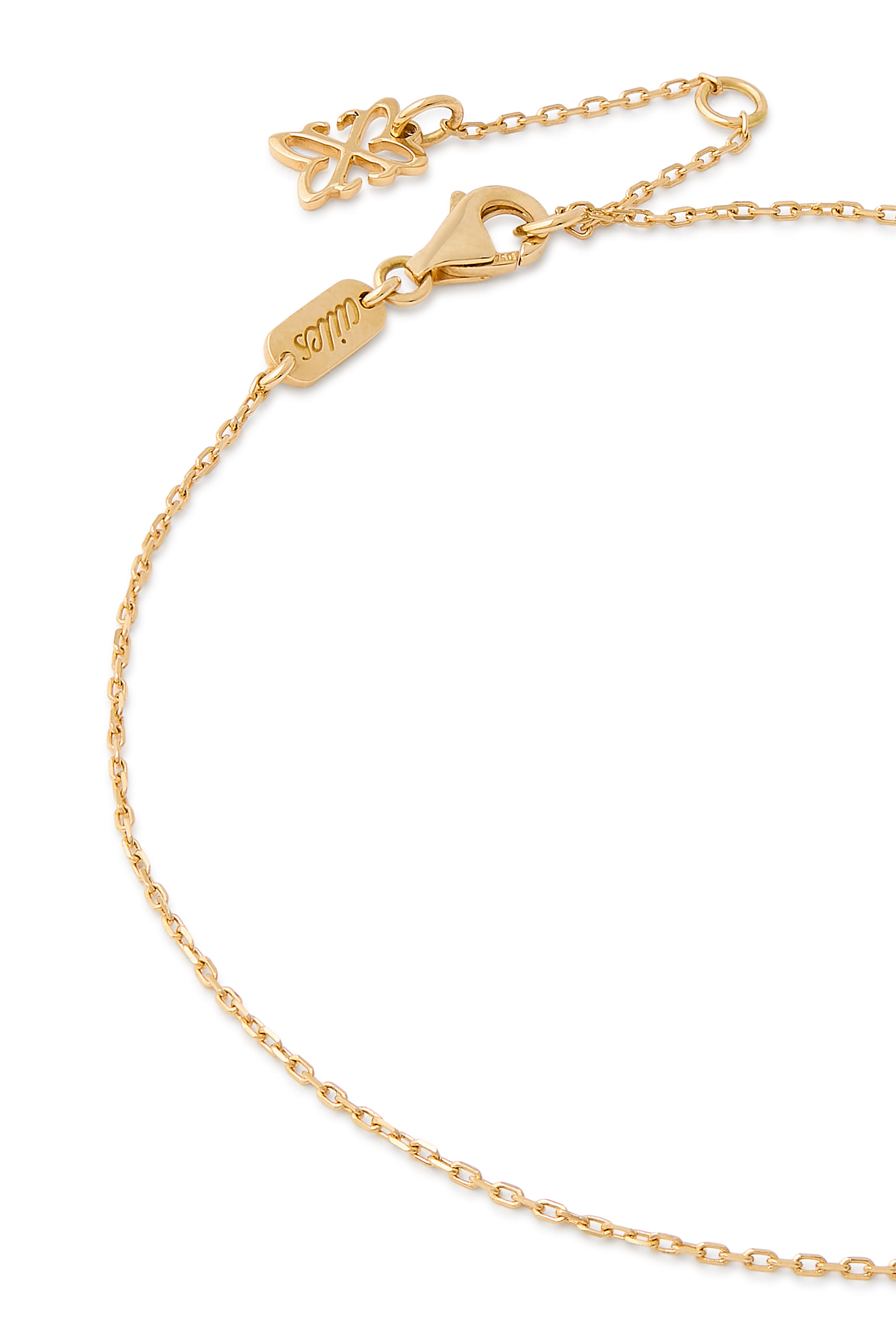 Letter &lsquo;S&rsquo; Tennis Anklet, 18k Yellow Gold & Enamel, Diamonds