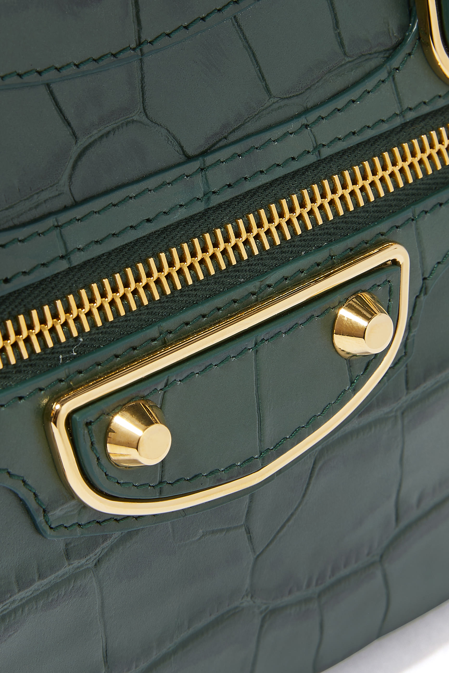 City S Crocodile-Effect Leather Mini Bag