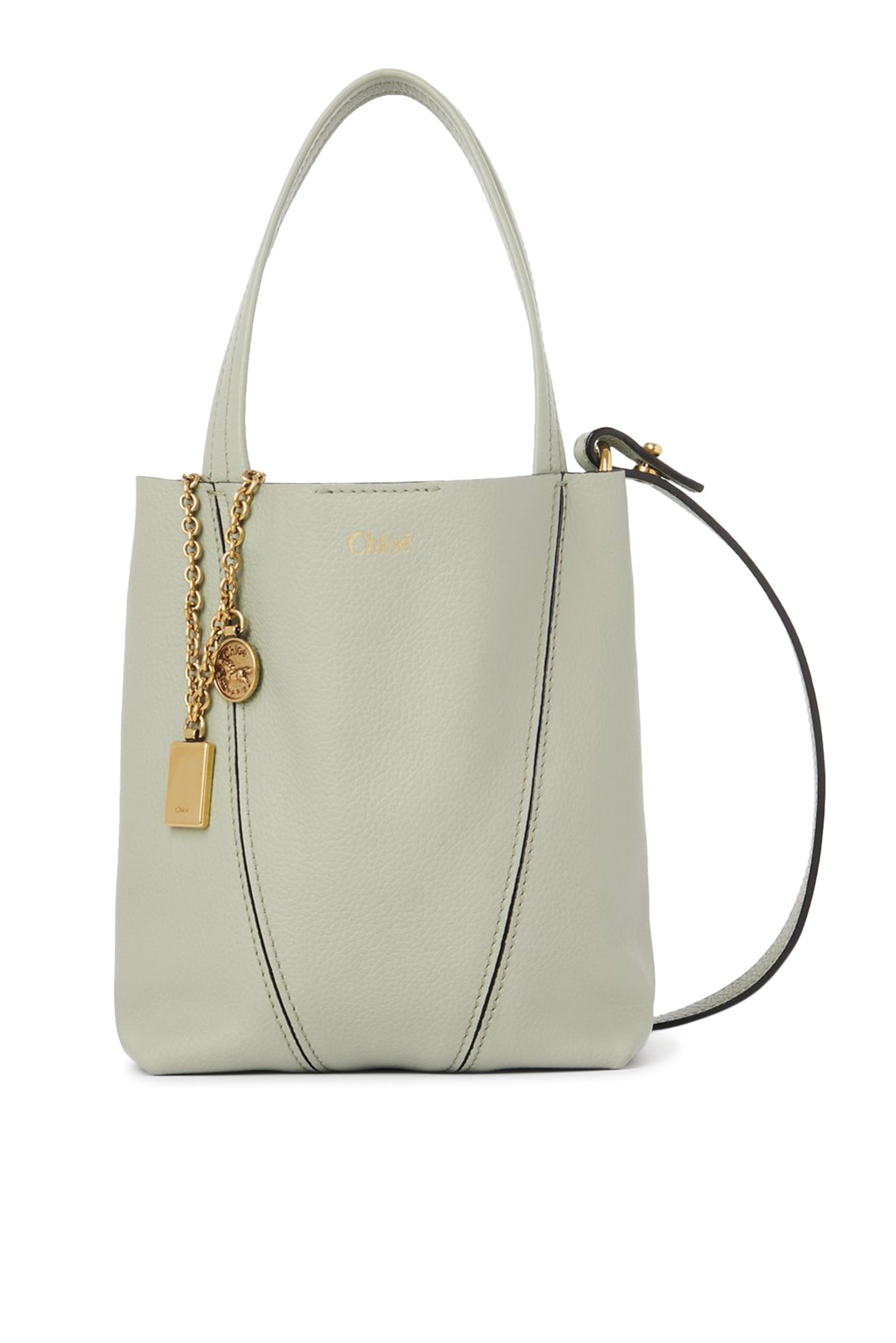 Small Spin Tote Bag in Grained Leather