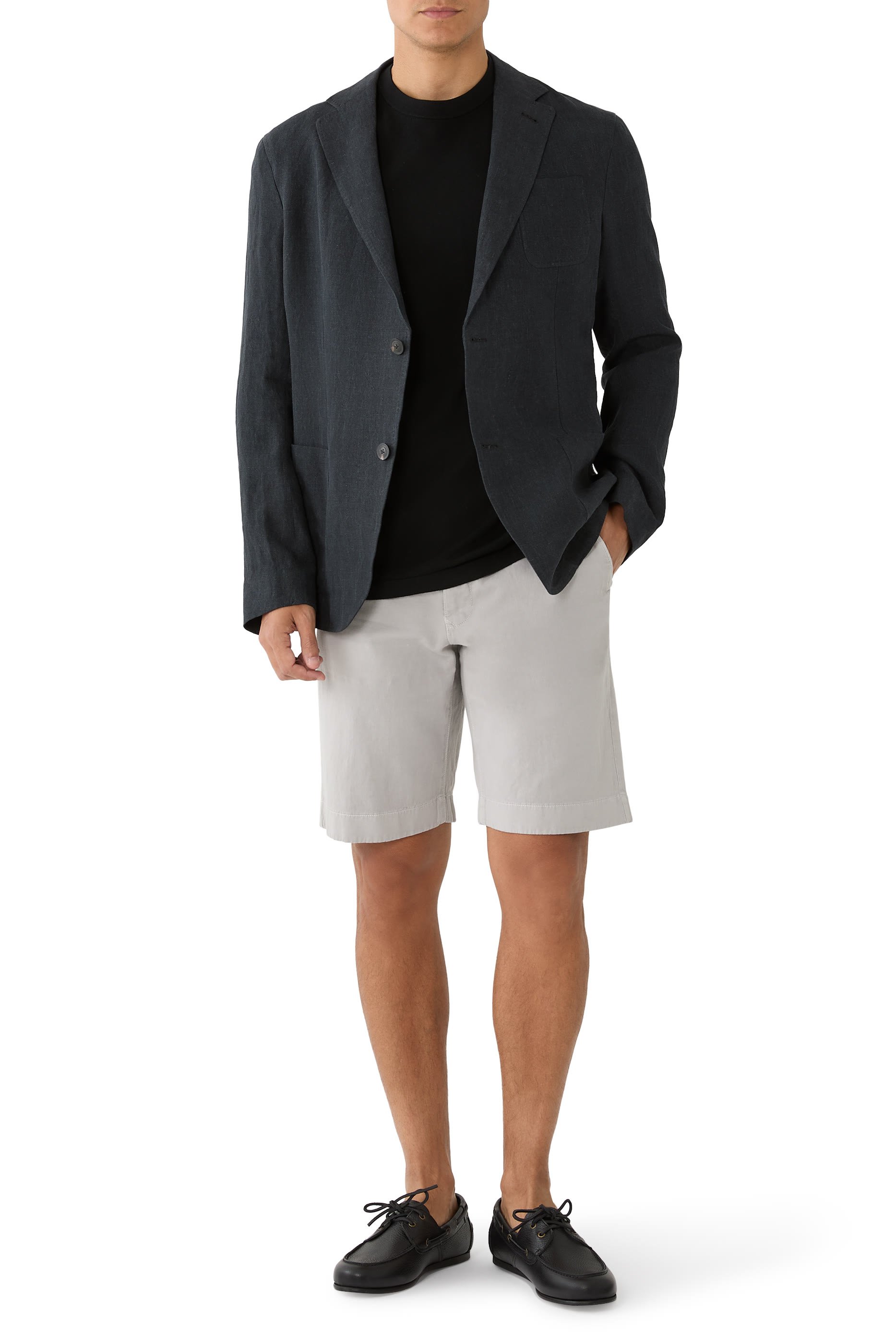 Single-Breasted Washed Linen Jacket