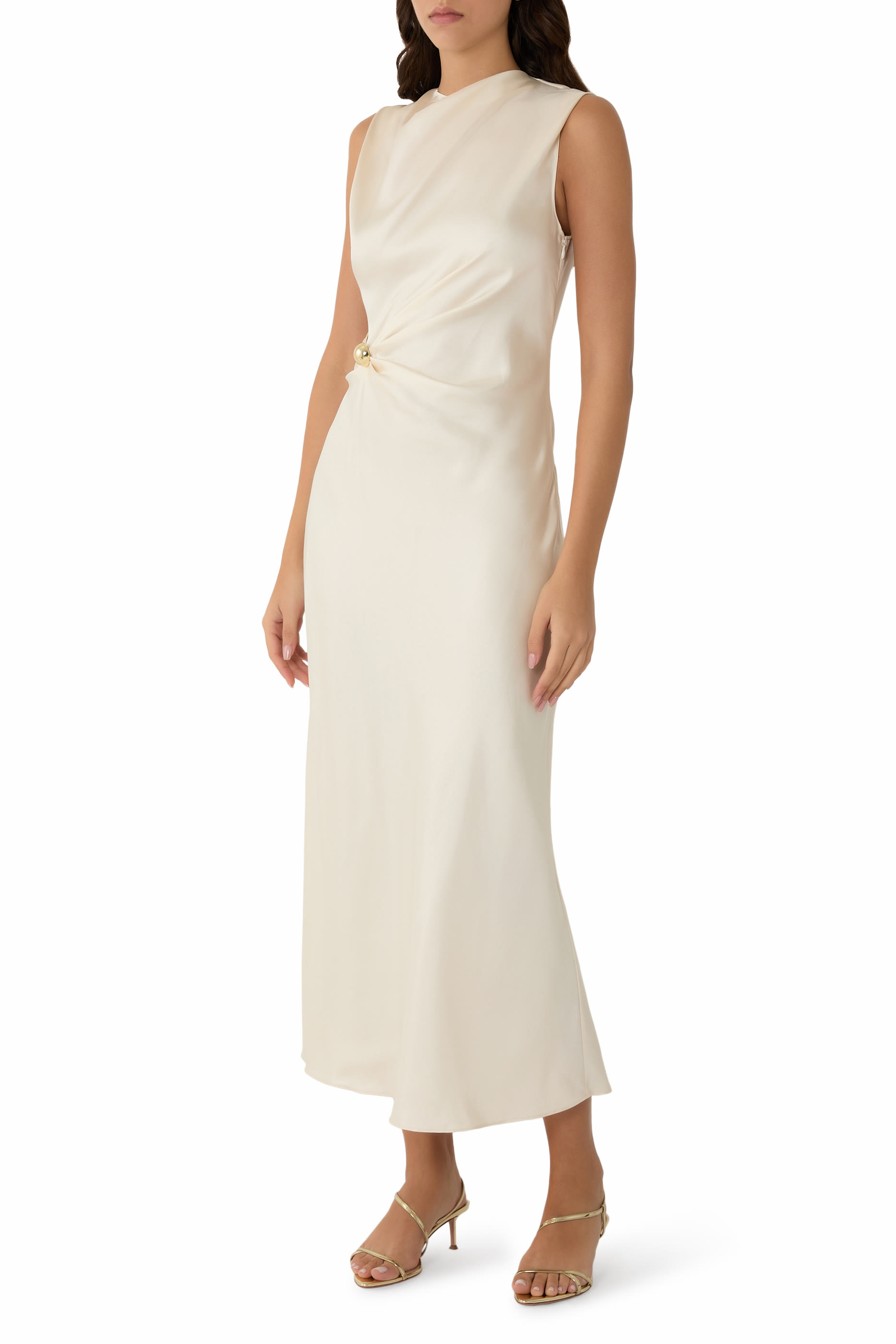 ROAN Draped Metal Ornament Dress 