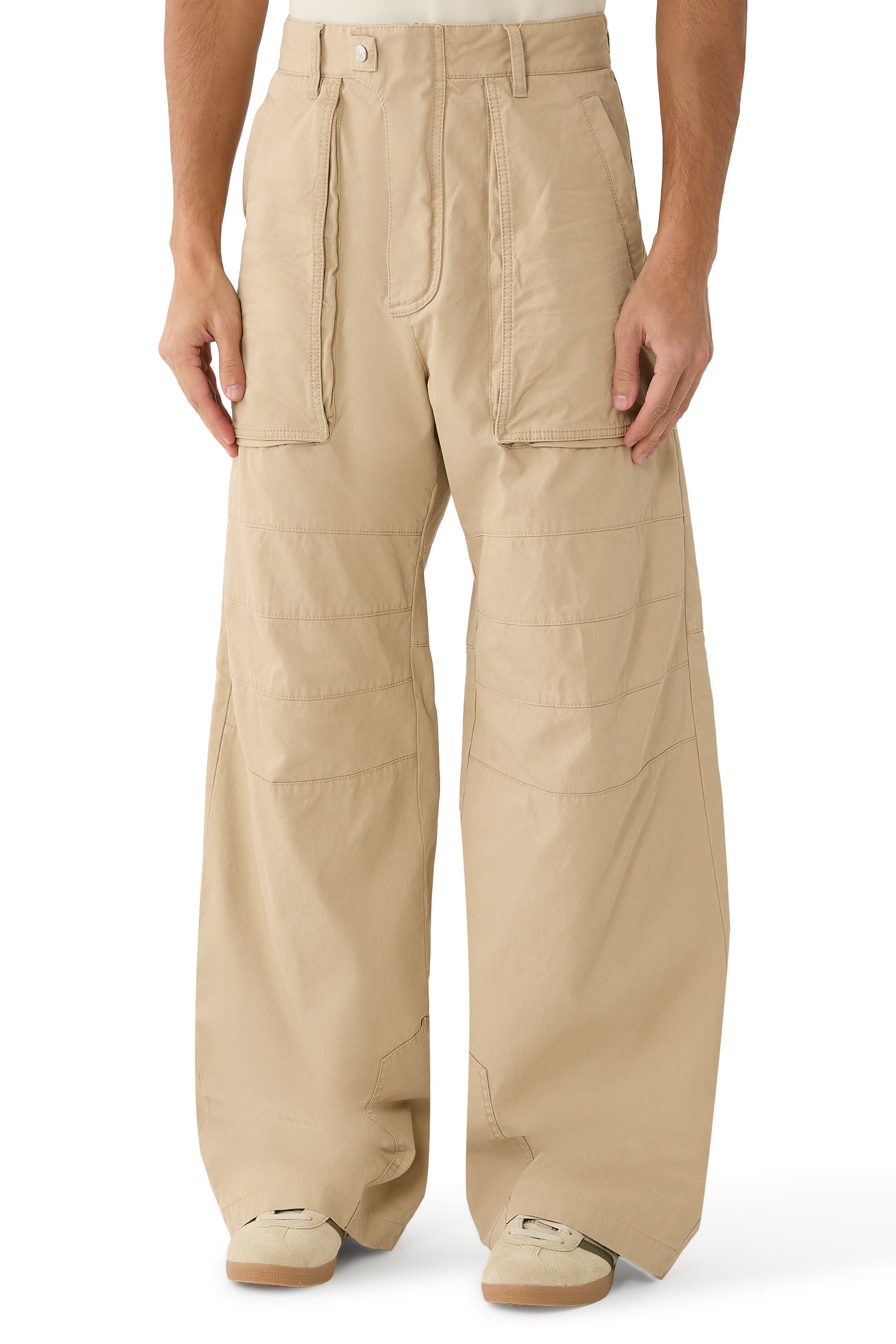 Panelled Wide-Leg Trousers