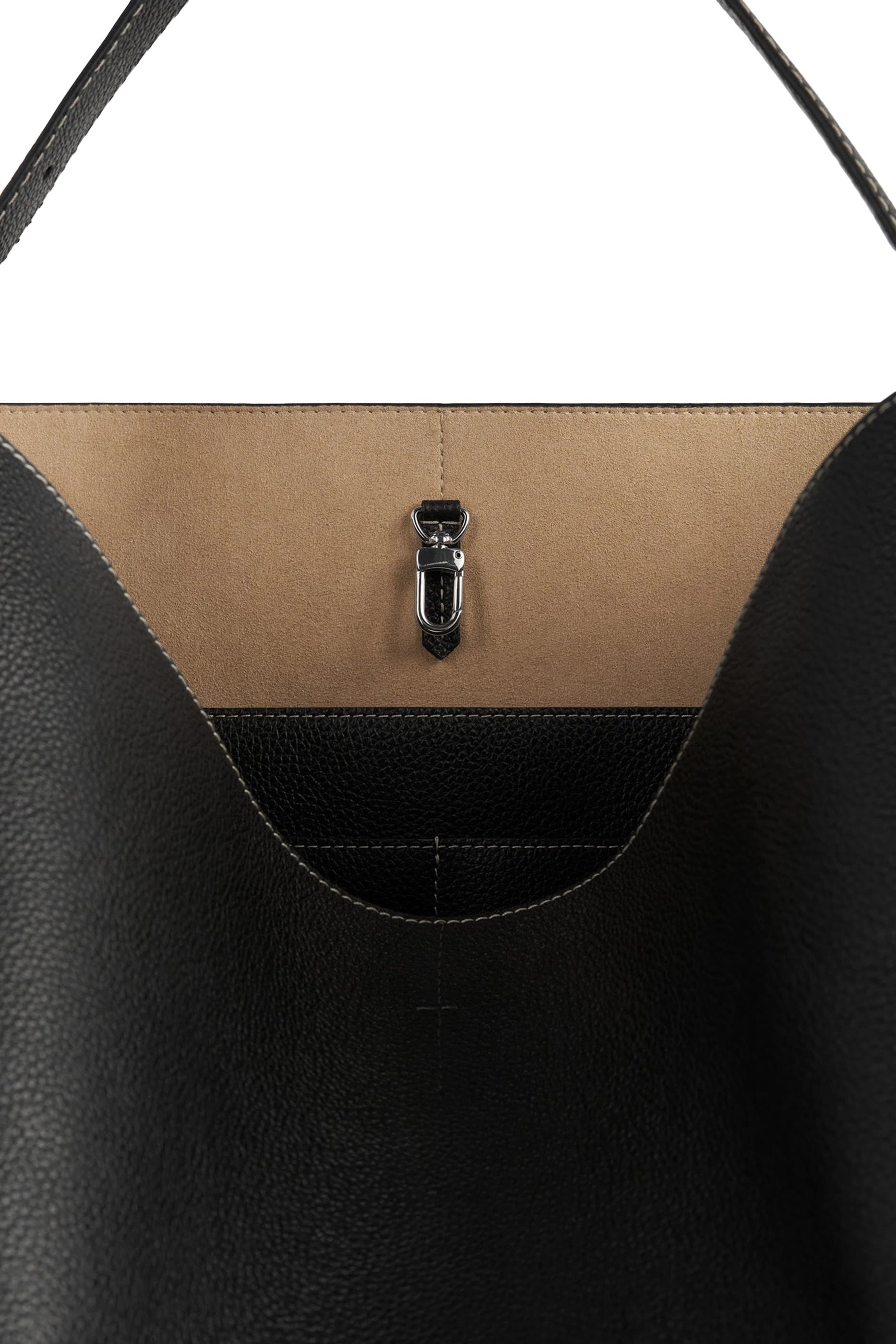 Belted Grained-Leather Tote