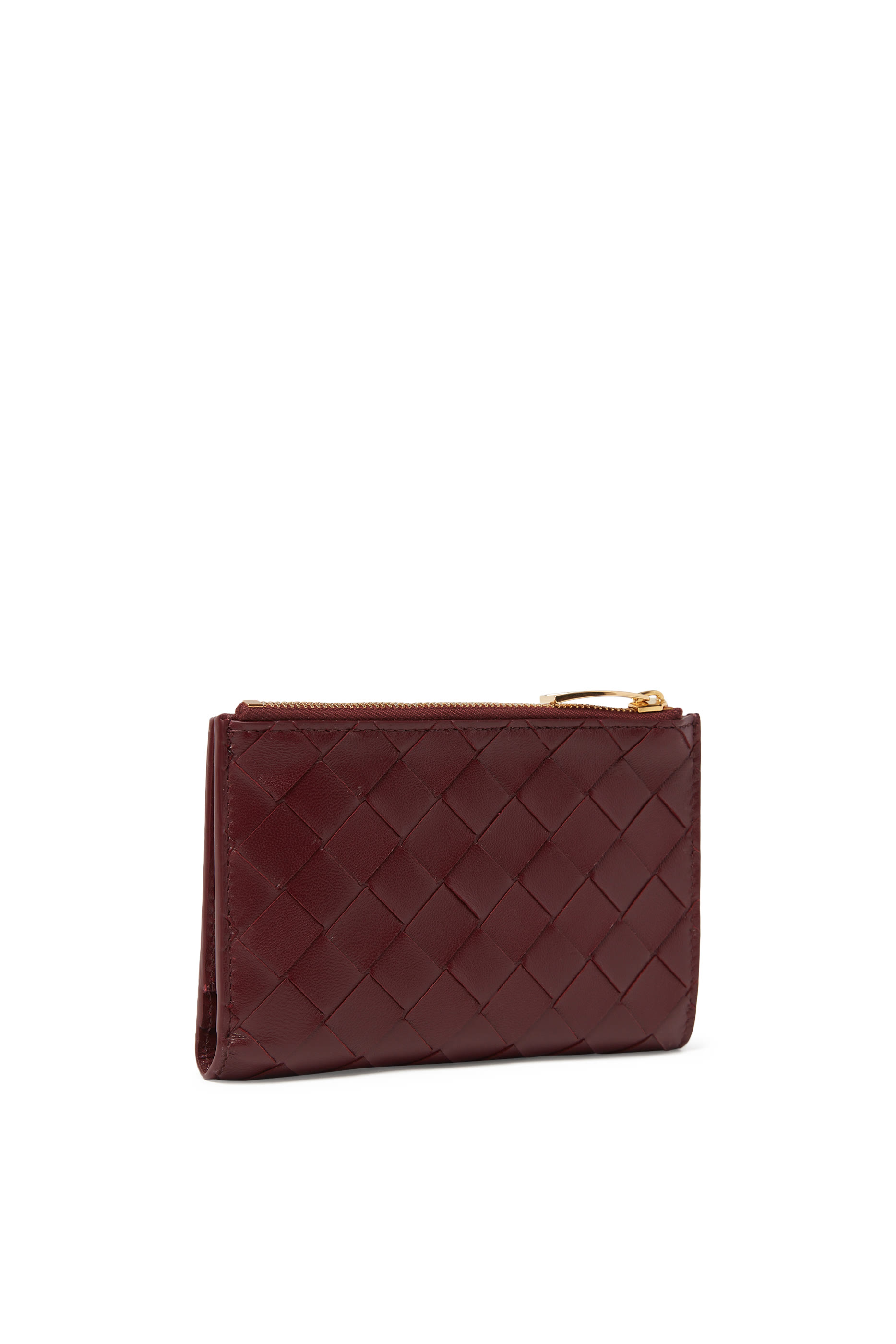 Intrecciato Bi-Fold Medium Zip Wallet