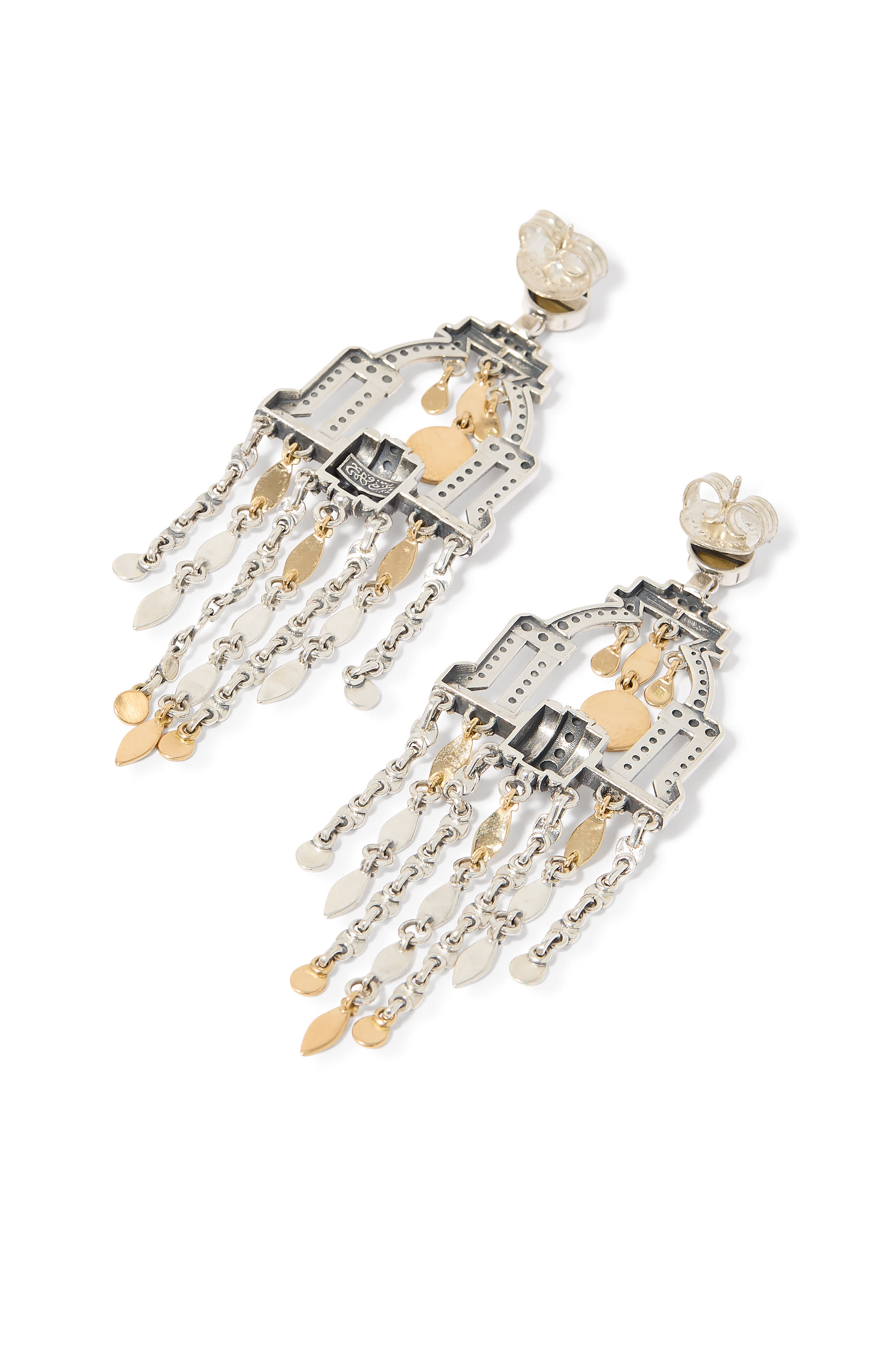 El Nur Suma Chandelier Earrings, 18K Yellow Gold & Sterling Silver