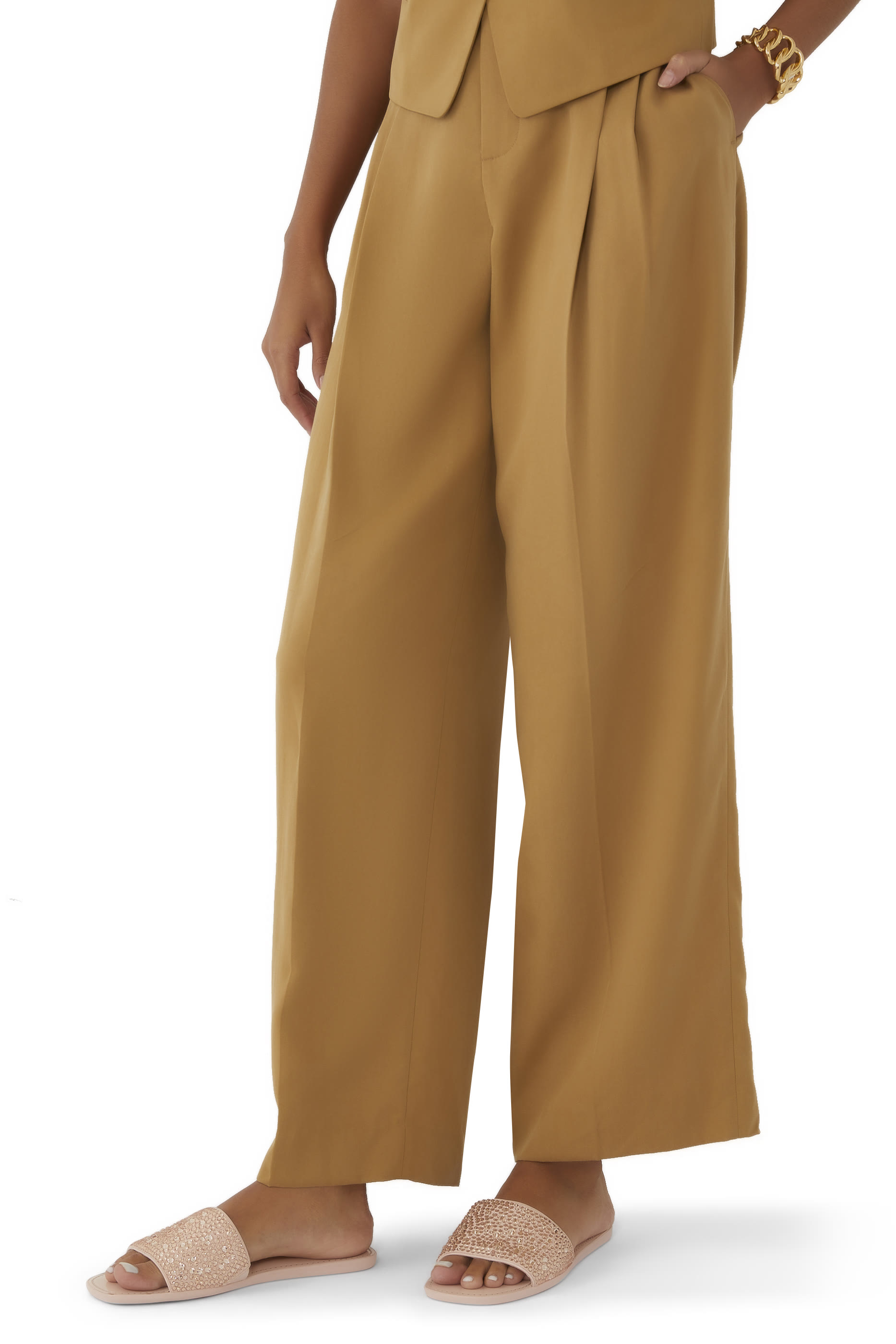 All That Glitters Flat Leather Slides