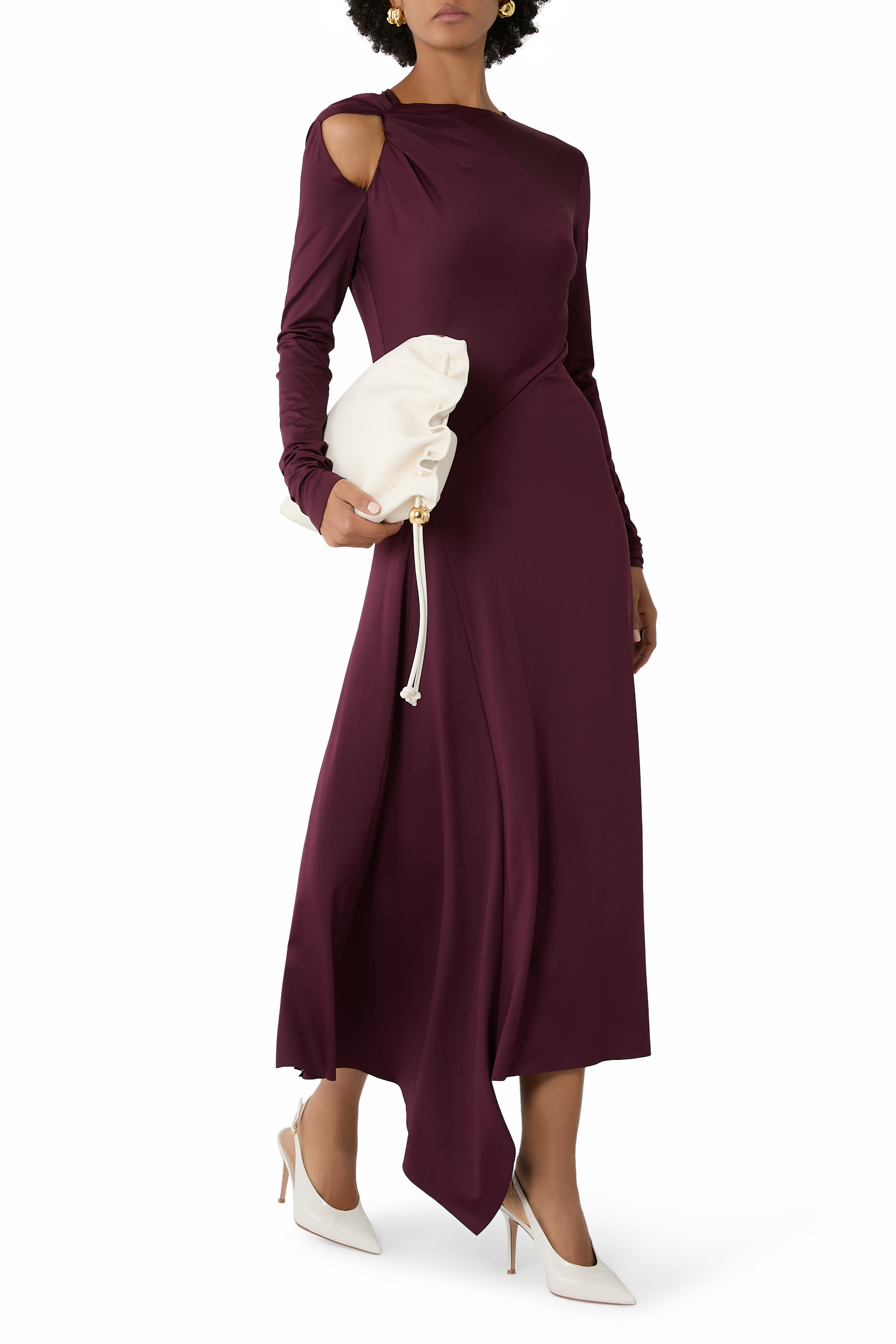 Twist Armhole Detail Midi Dress