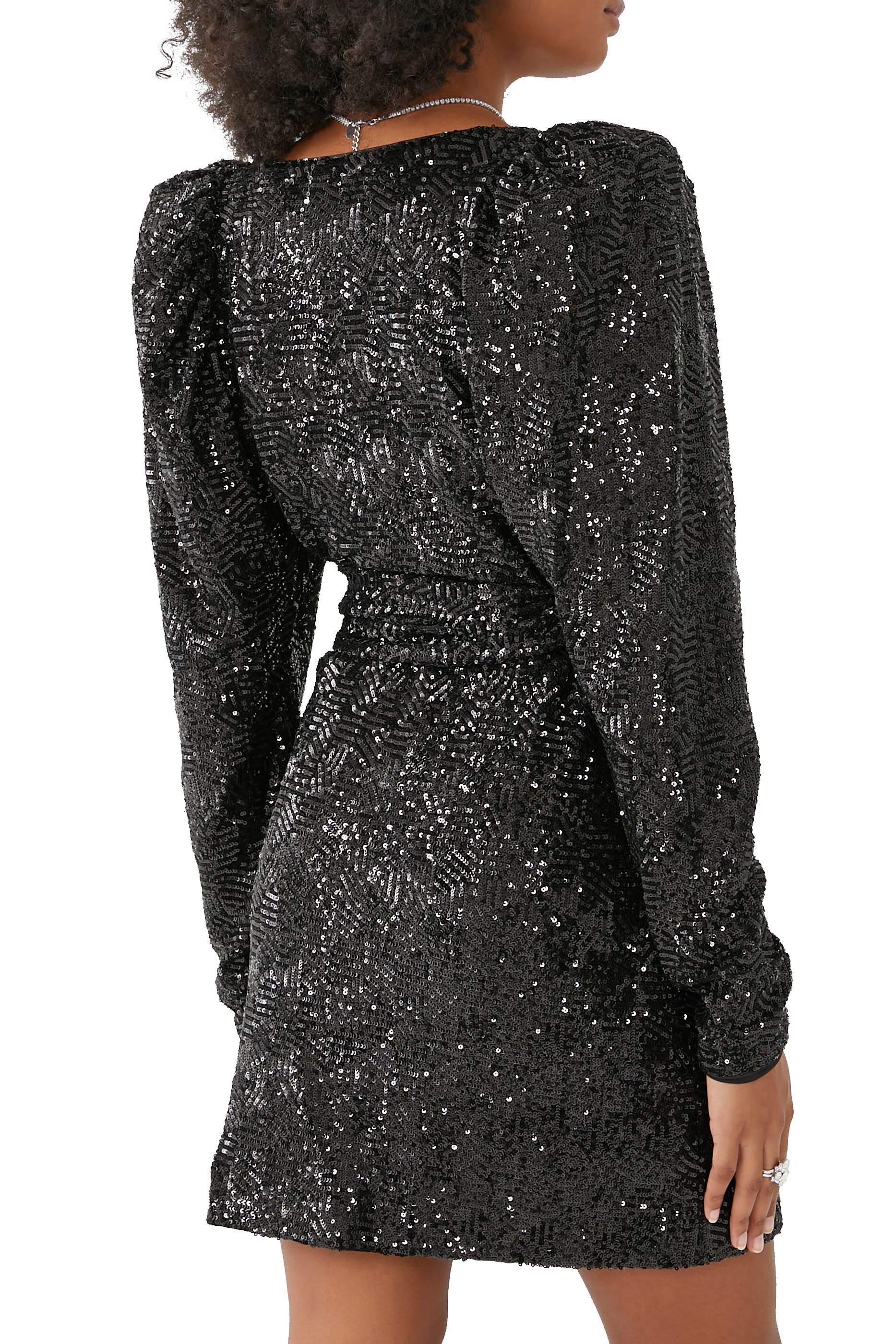 Sequin Mini Wrap Dress