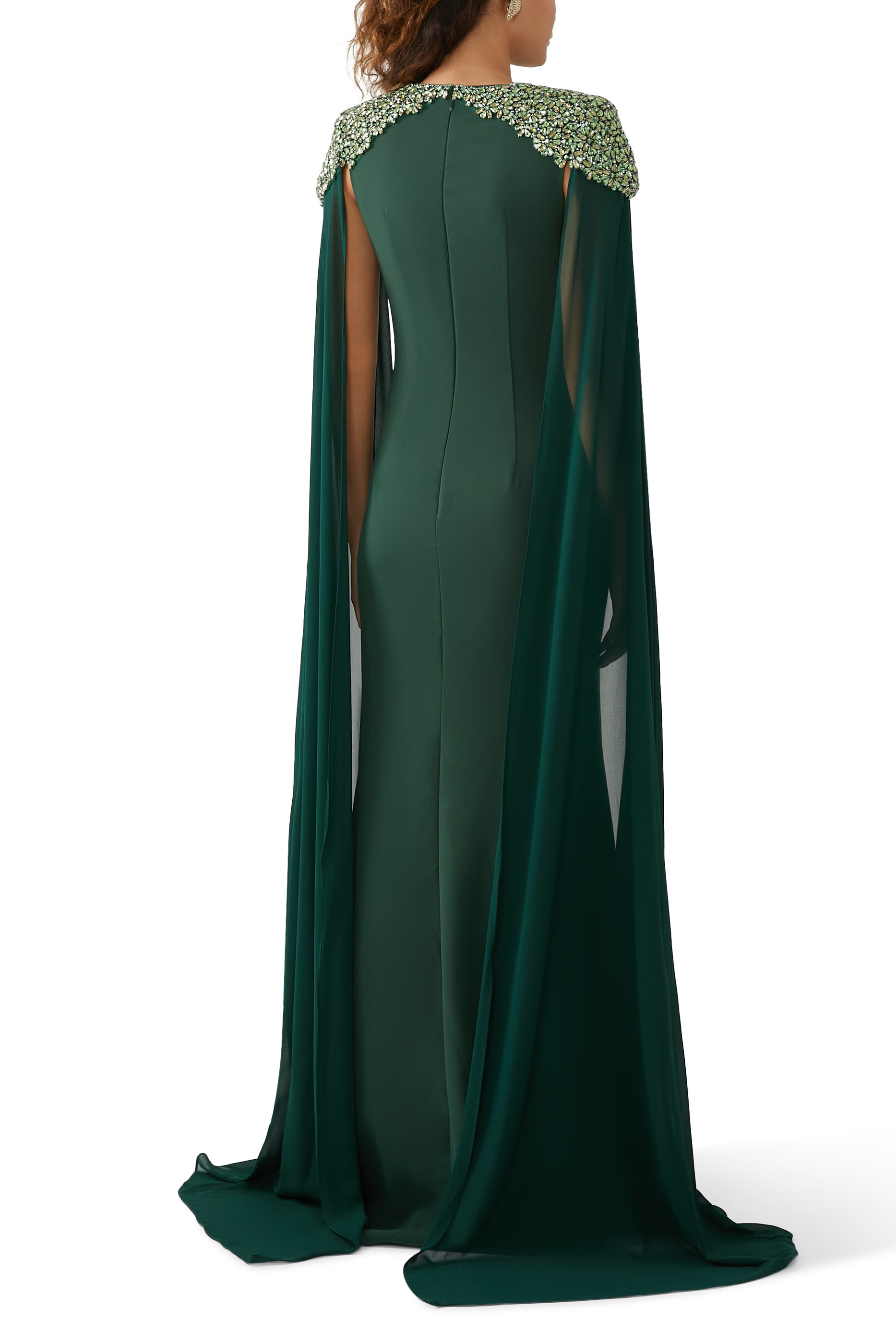 Beaded Shoulders Gown