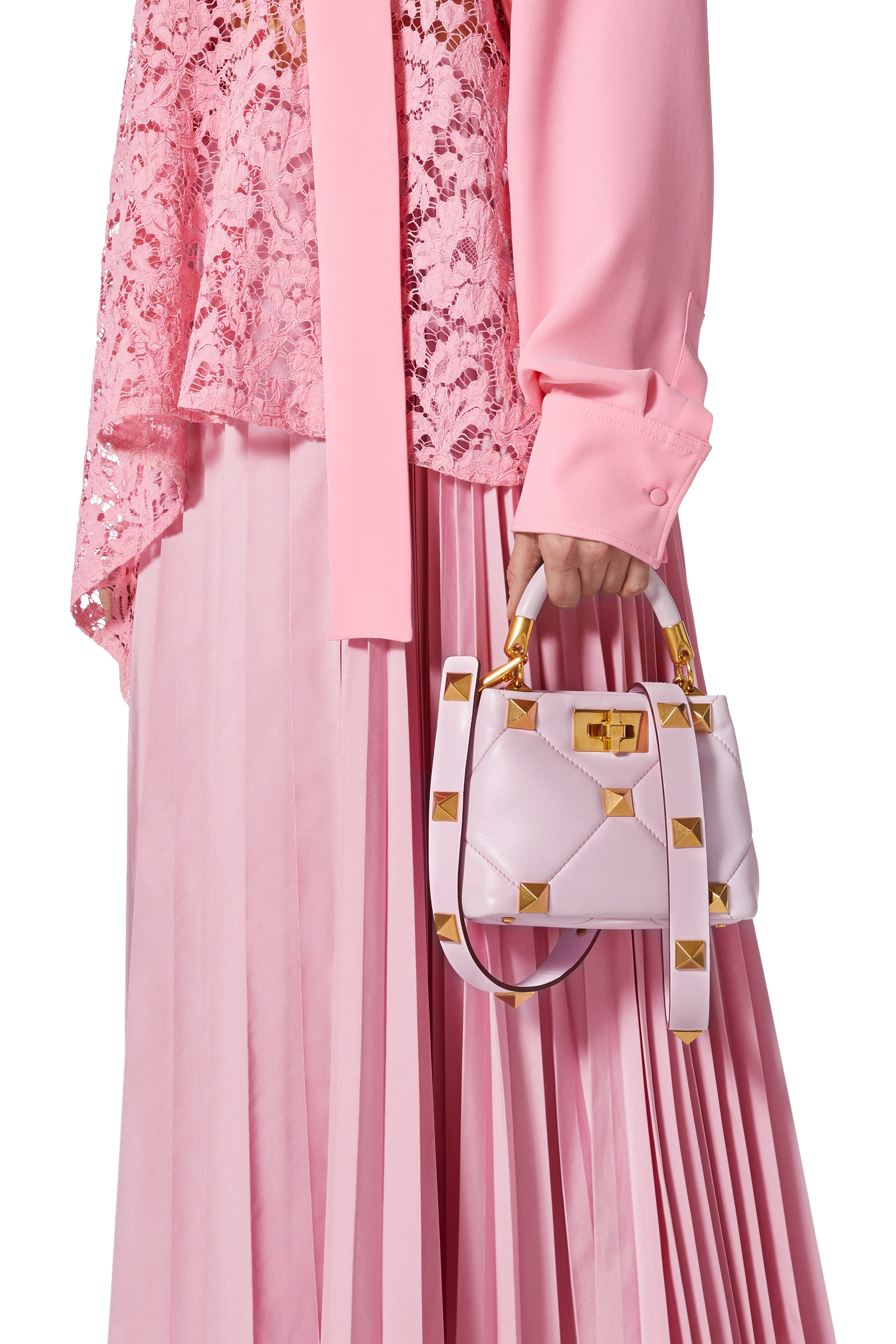  Roman Stud Top Handle Bag