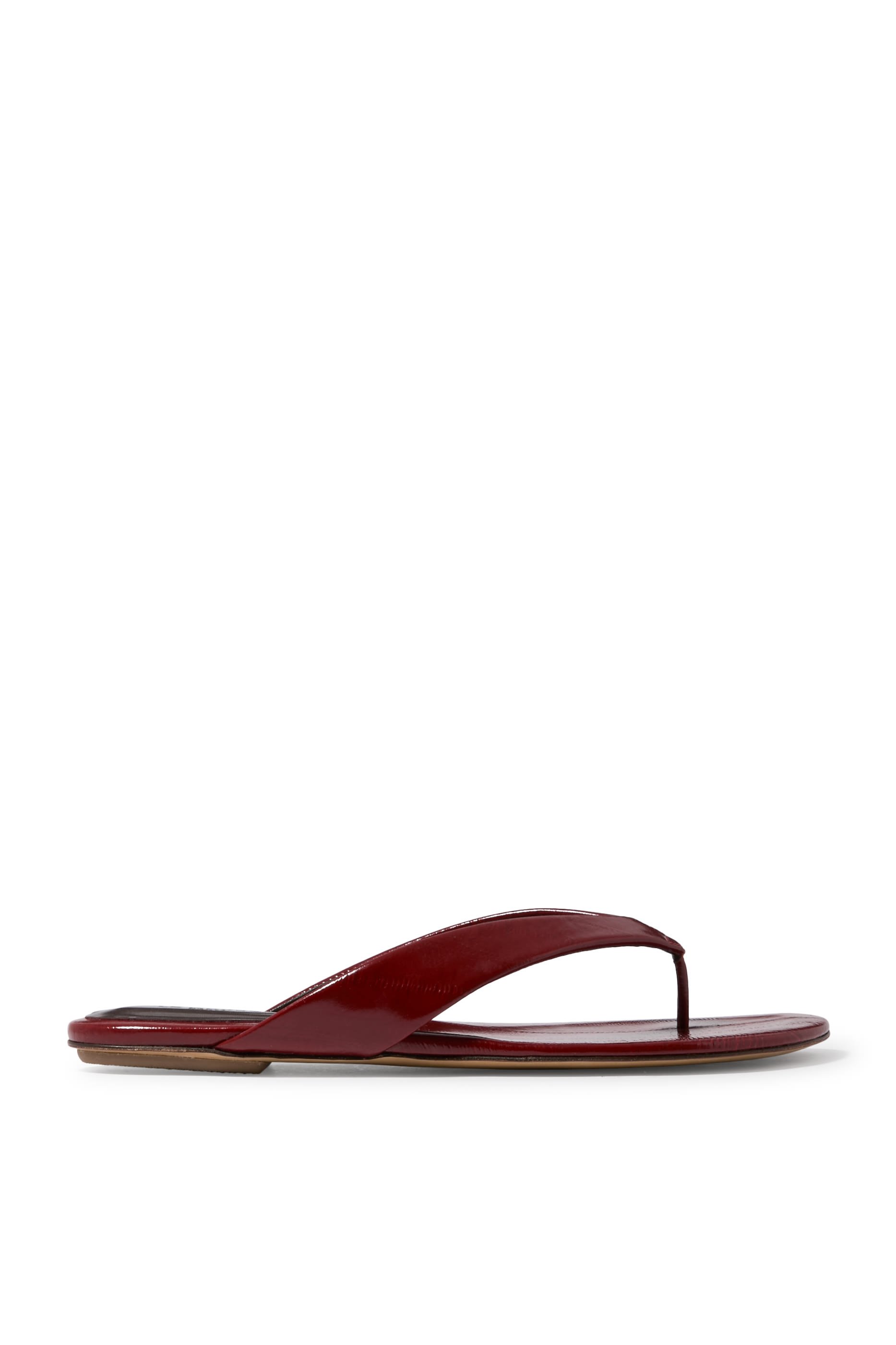 Eel-Effect Flat Thong Sandals