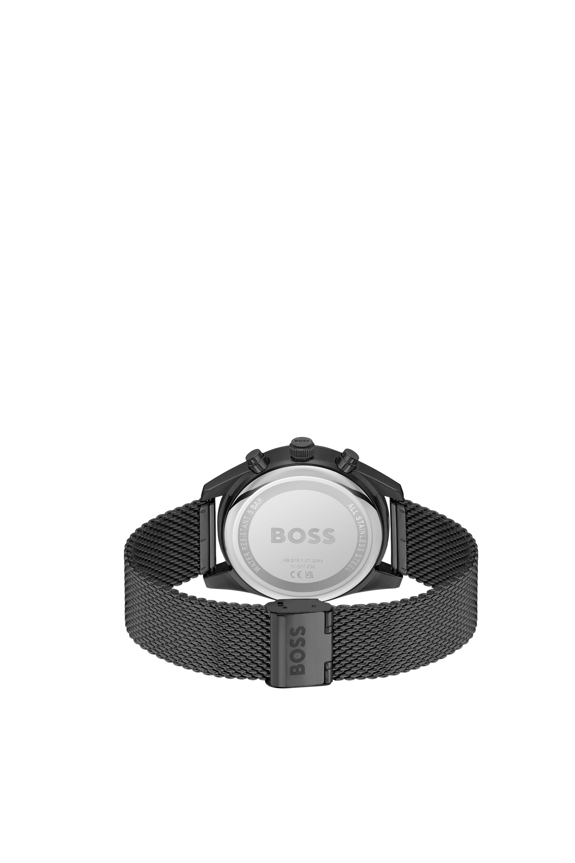 Black Mesh-Bracelet Chronograph Watch