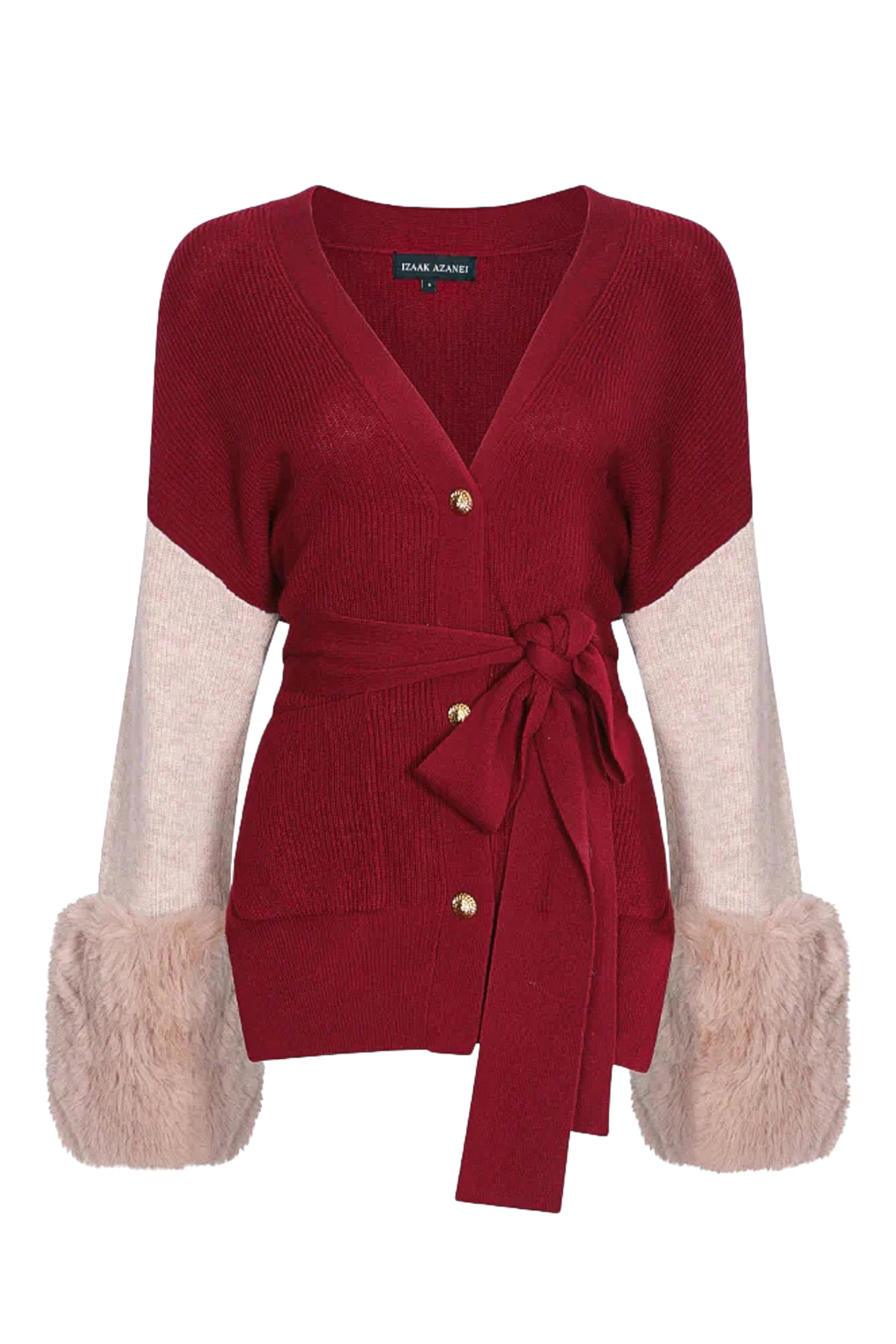 Tie Detail Faux Cuff Cardigan