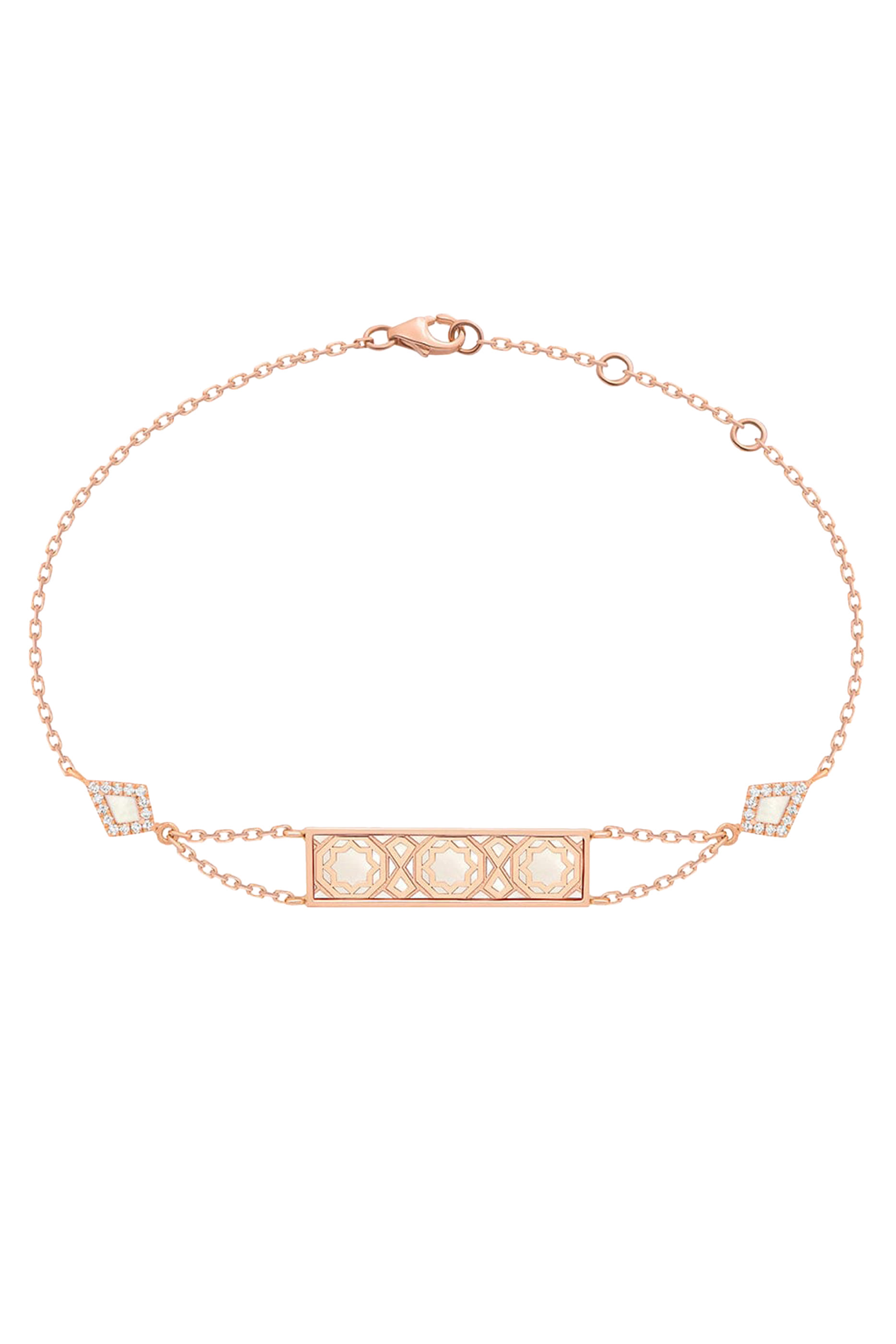 Oud Turath Bracelet, 18K Rose Gold, Diamonds & Mother of Pearls