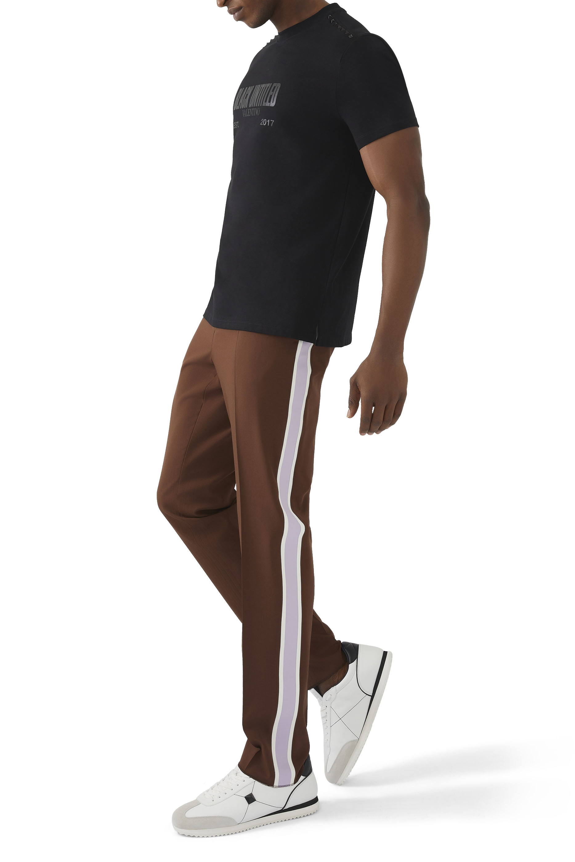 Valentino Garavani Black Untitled Print T-Shirt