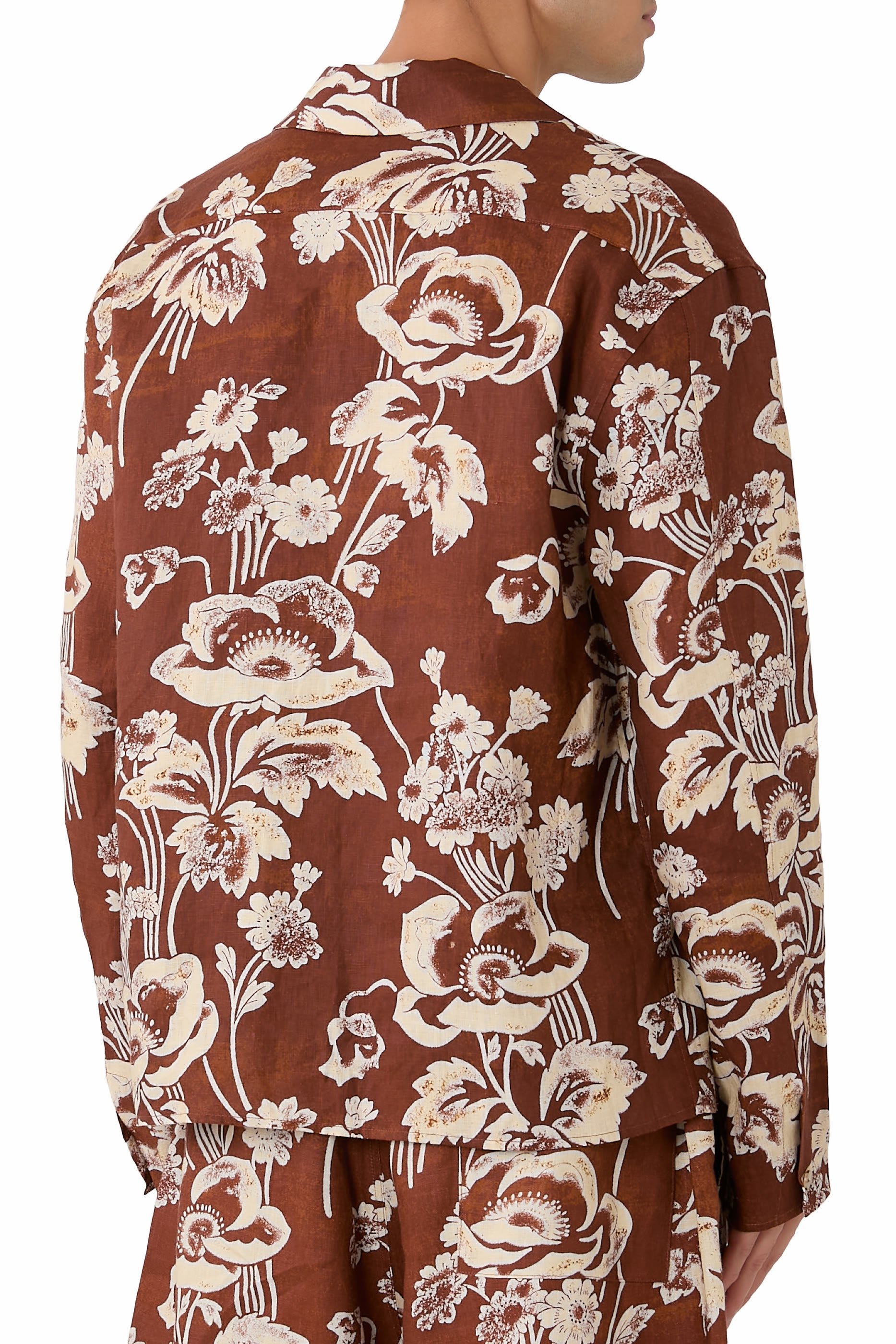 Painted Peonies Front-Tie Shirt