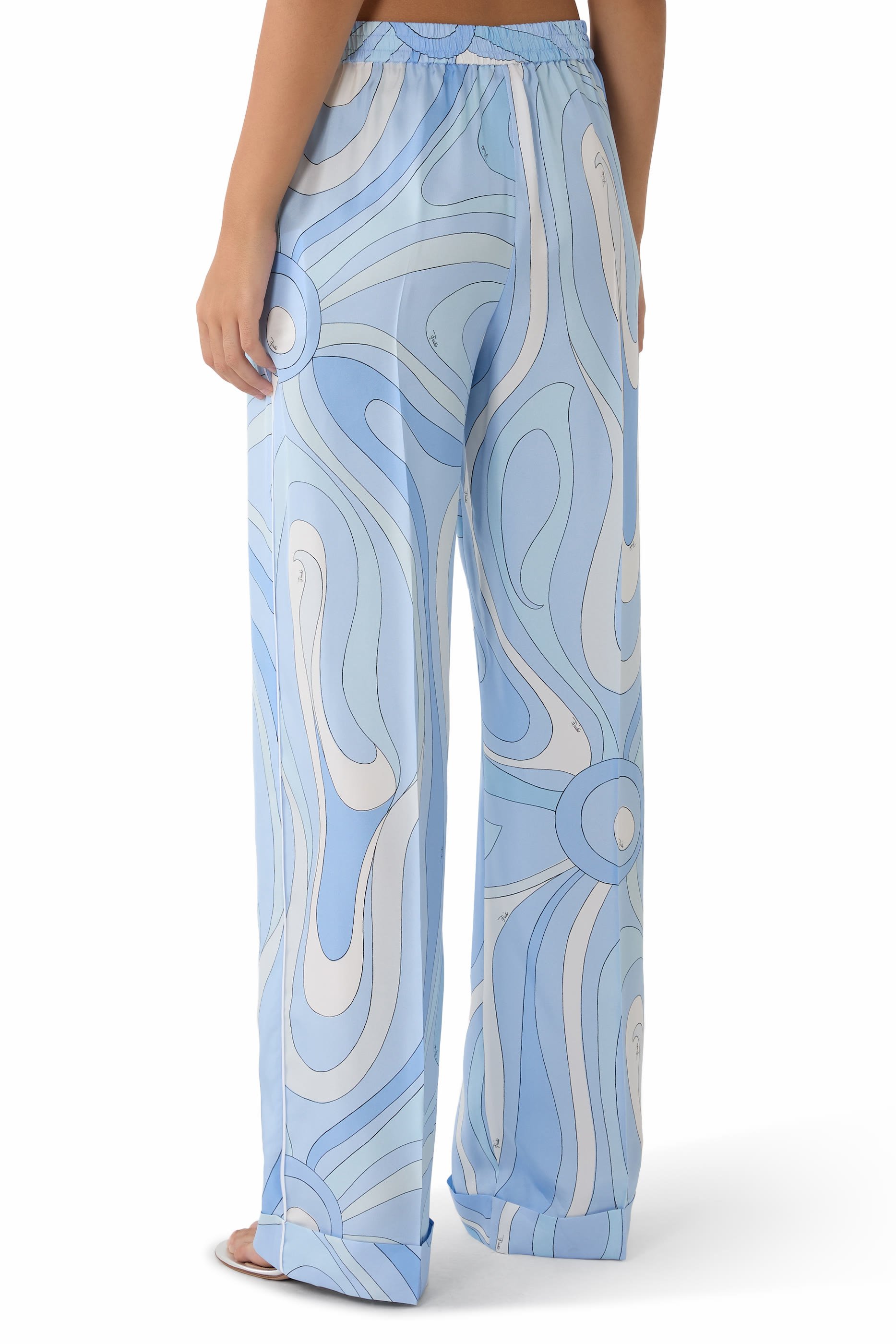 Marmo Print Silk Pants