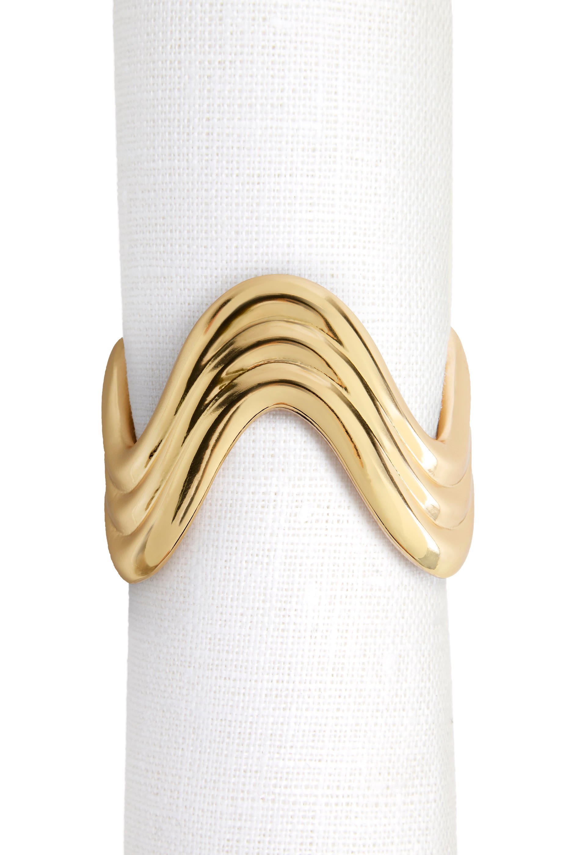 Ripple Platinum Napkin Ring, Set of 4