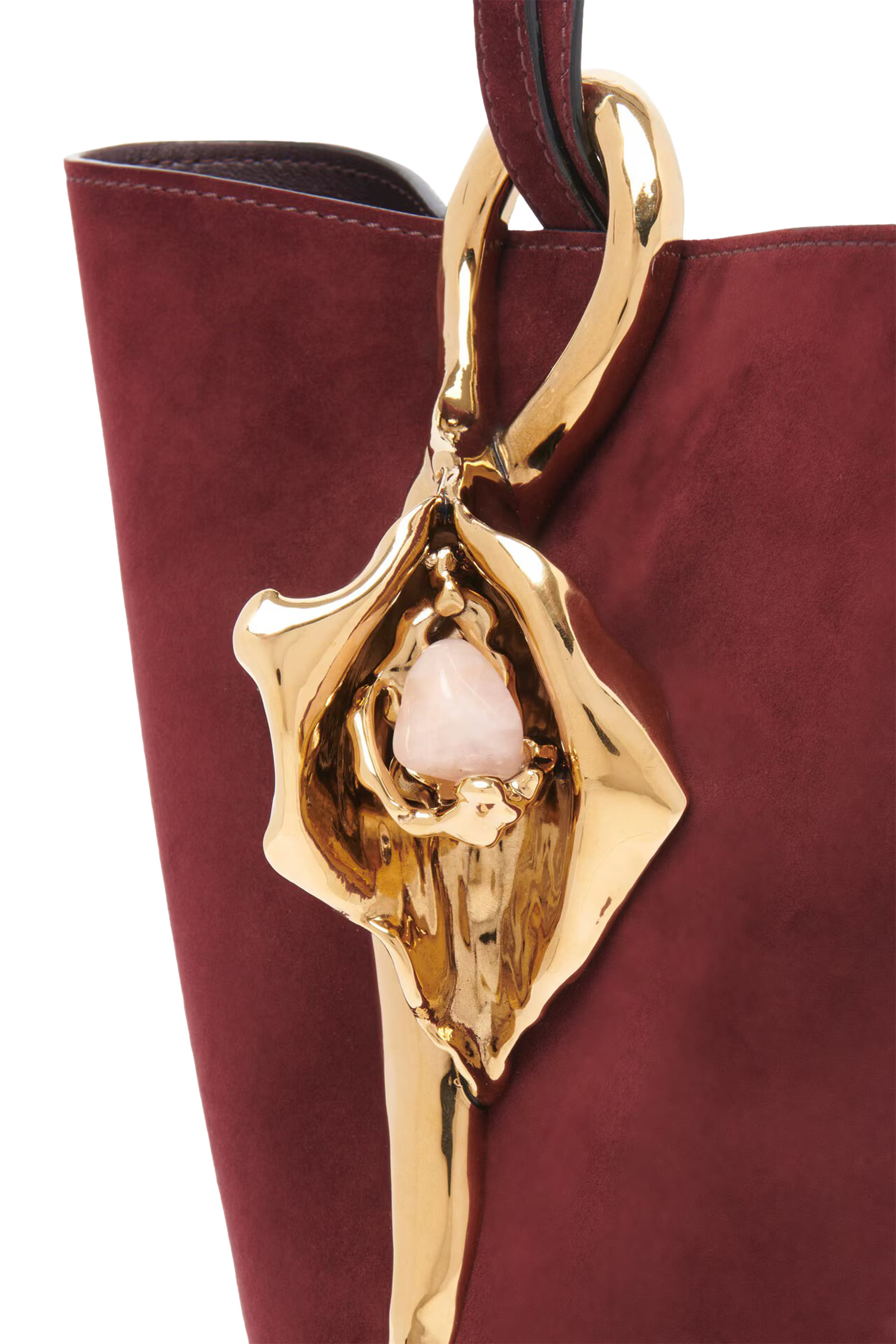 Small Eden Treasures Wristlet Bucket Bag in Suede Leather