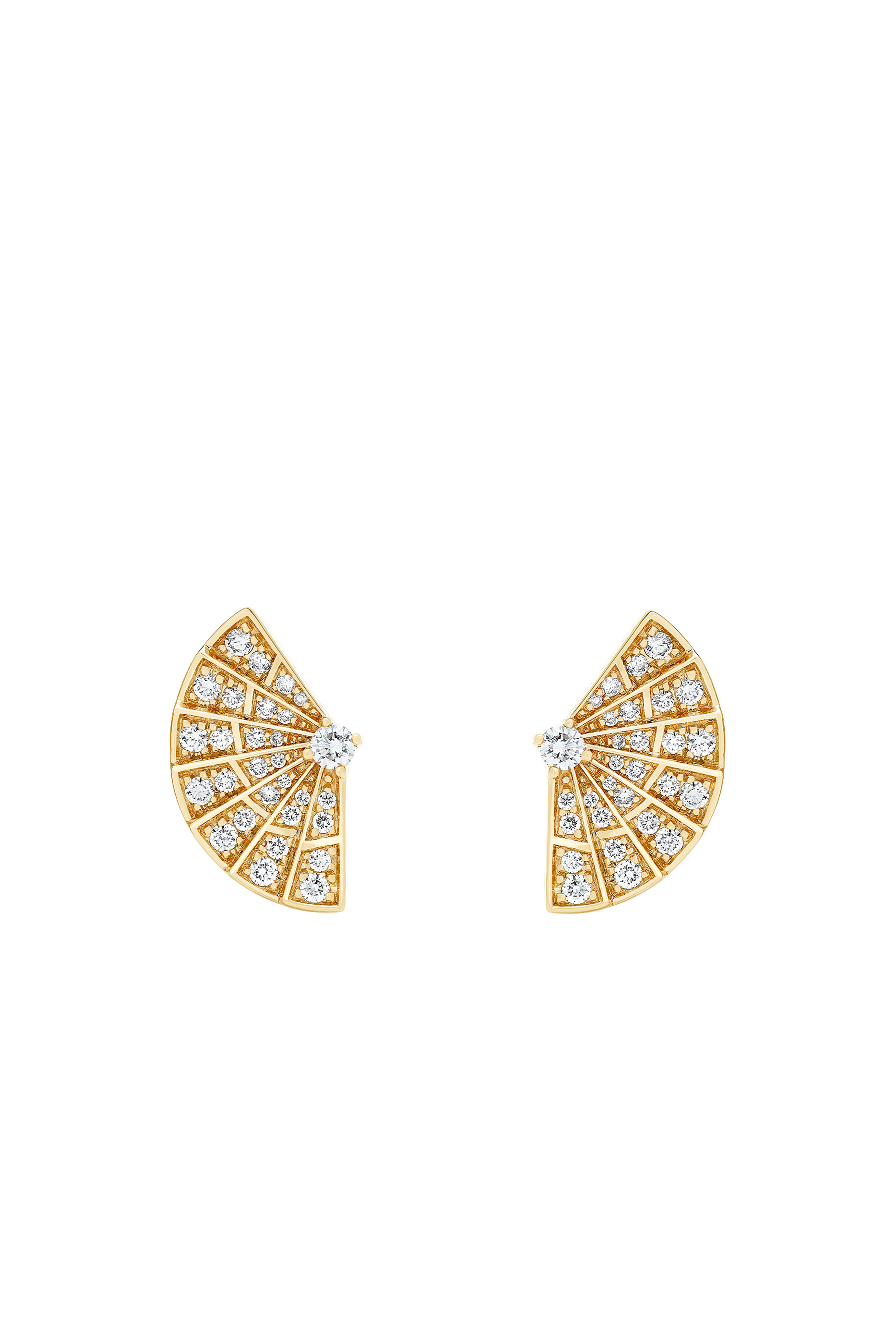 Fanfare Symphony Mini Icons Earrings, Yellow Gold & Diamonds