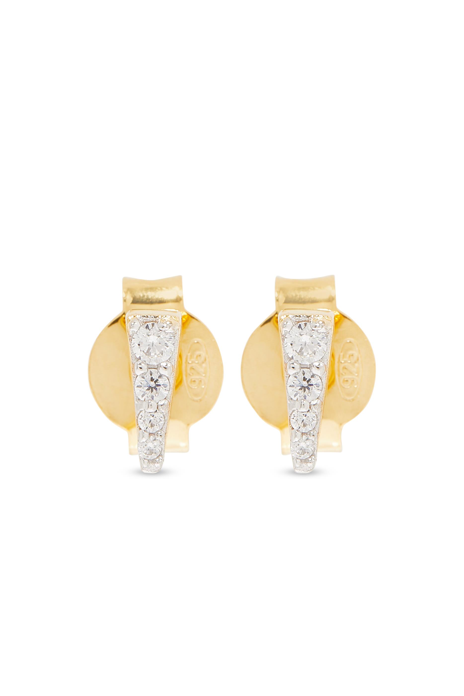 Celestial Pave Spike Stud Earrings, 18K Recycled Gold Plated Vermeil on Recycled Sterling Silver & White Cubic Zirconia