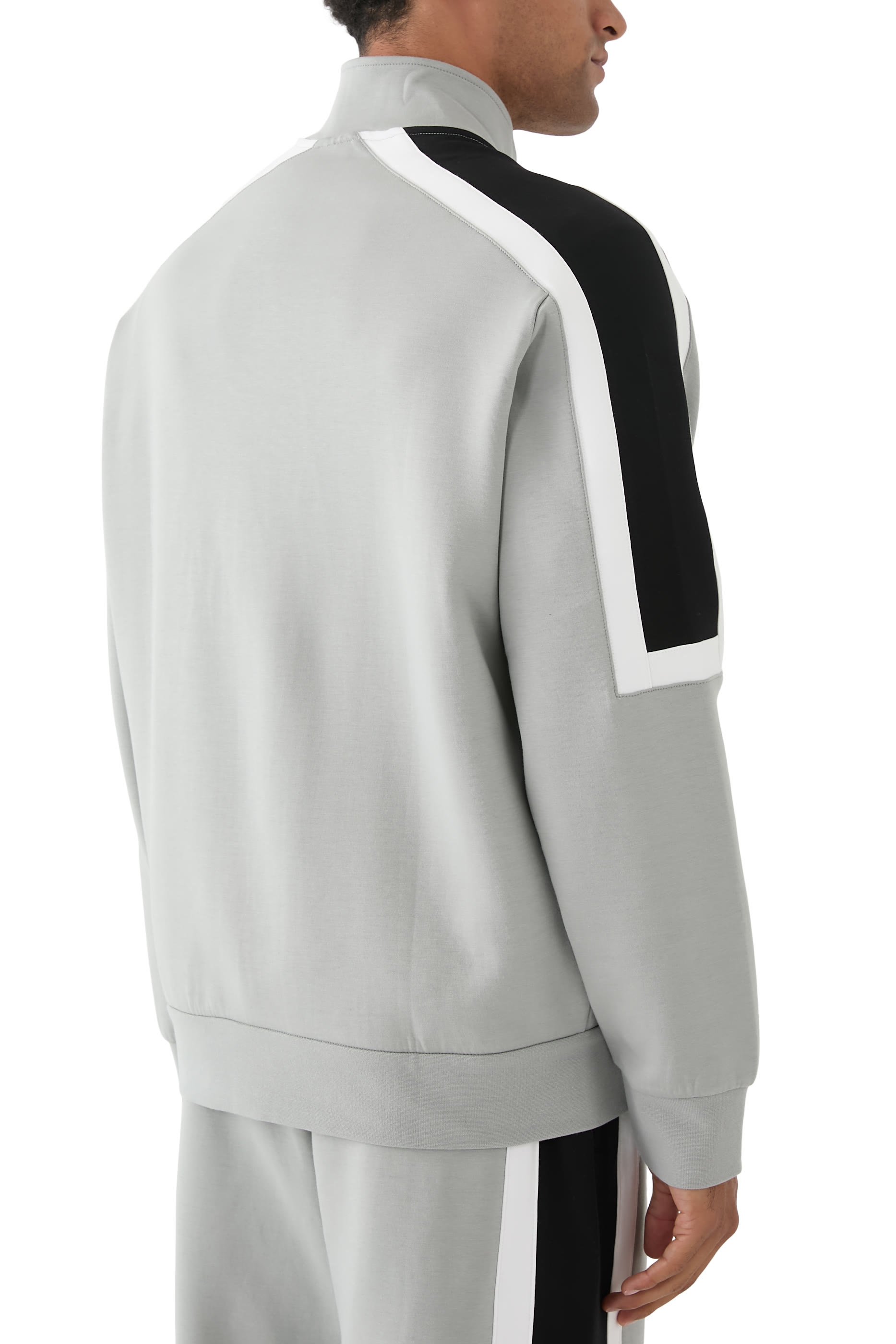 Full Zip Sweatshirt with Contrastign Stripes