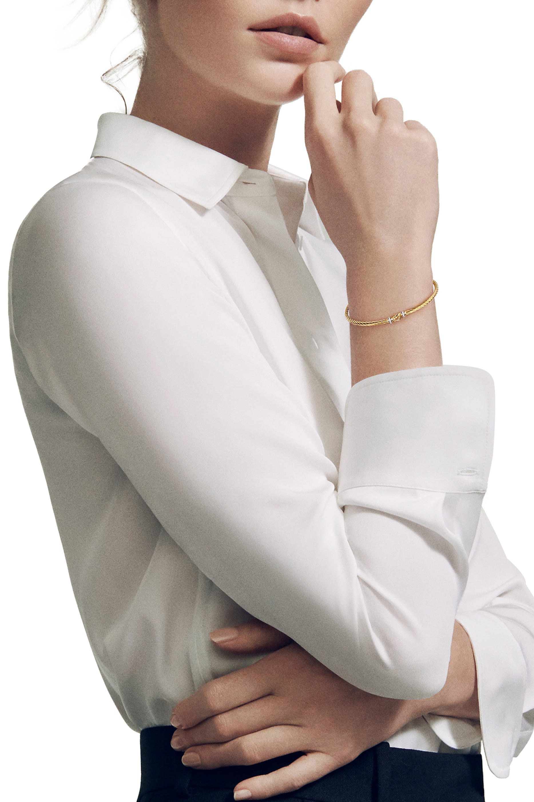 Cable Buckle Bracelet, 18k Gold & Diamonds