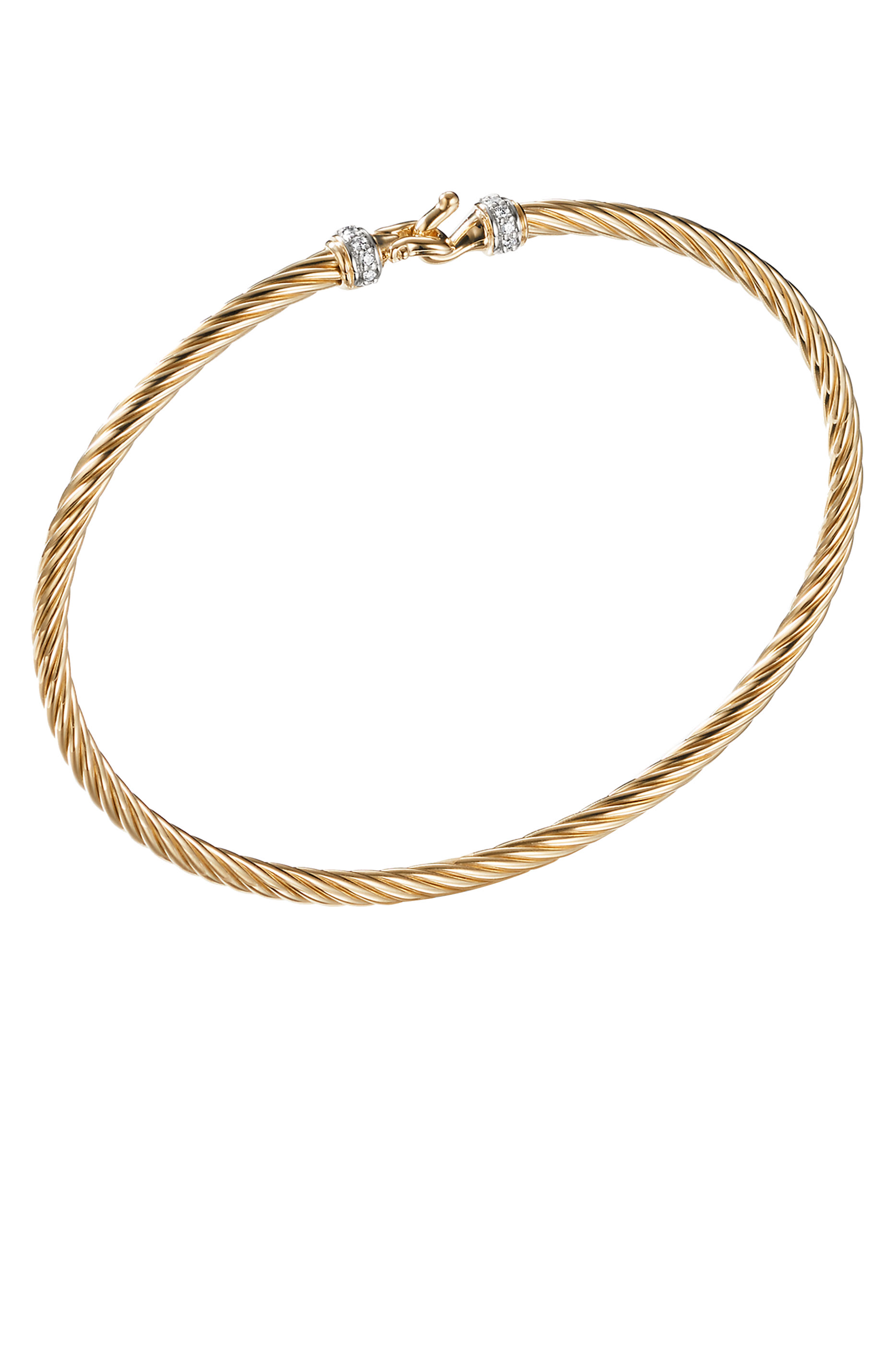 Cable Buckle Bracelet, 18k Gold & Diamonds