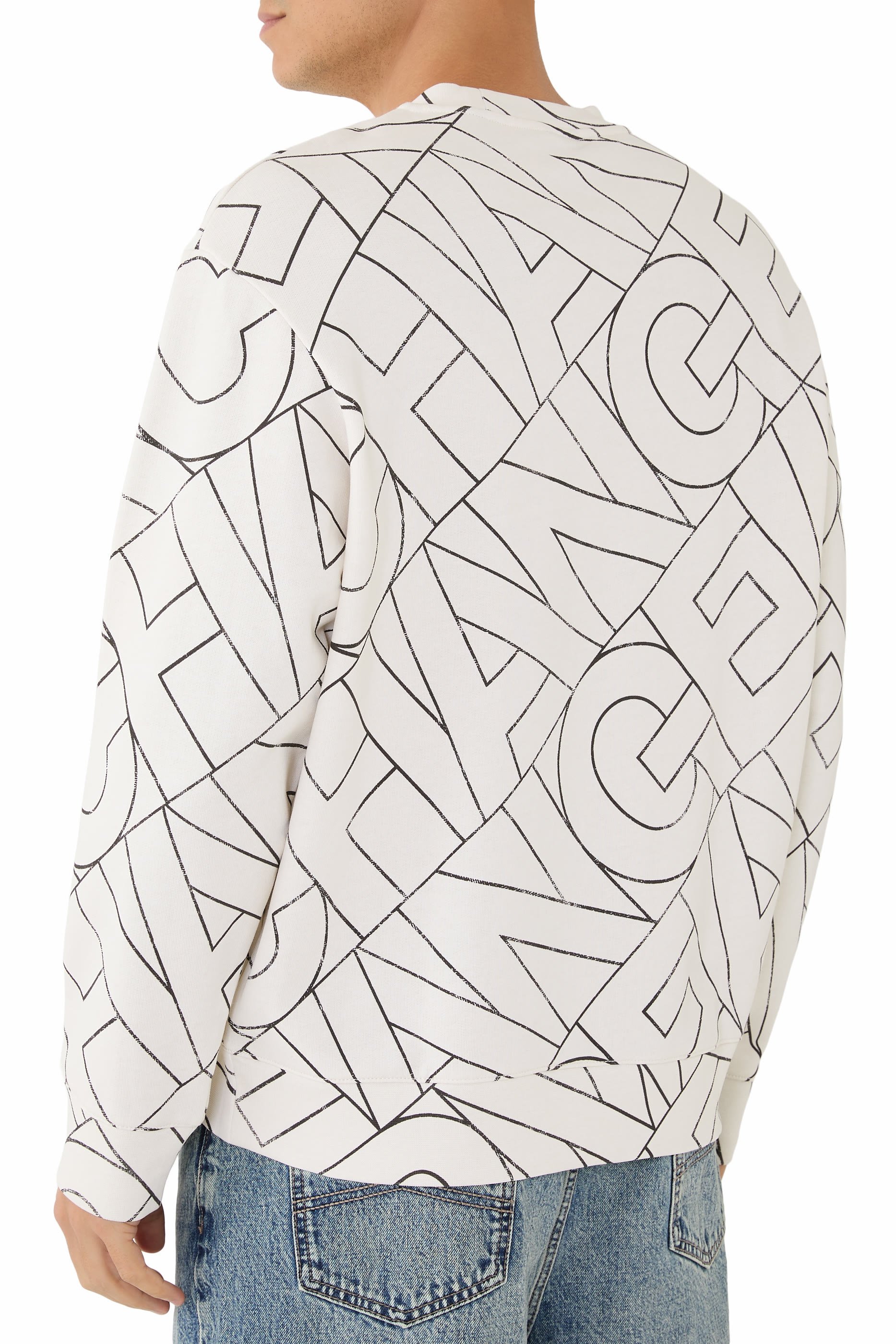 AX Logo All-Over Crew Neck Sweatshirt