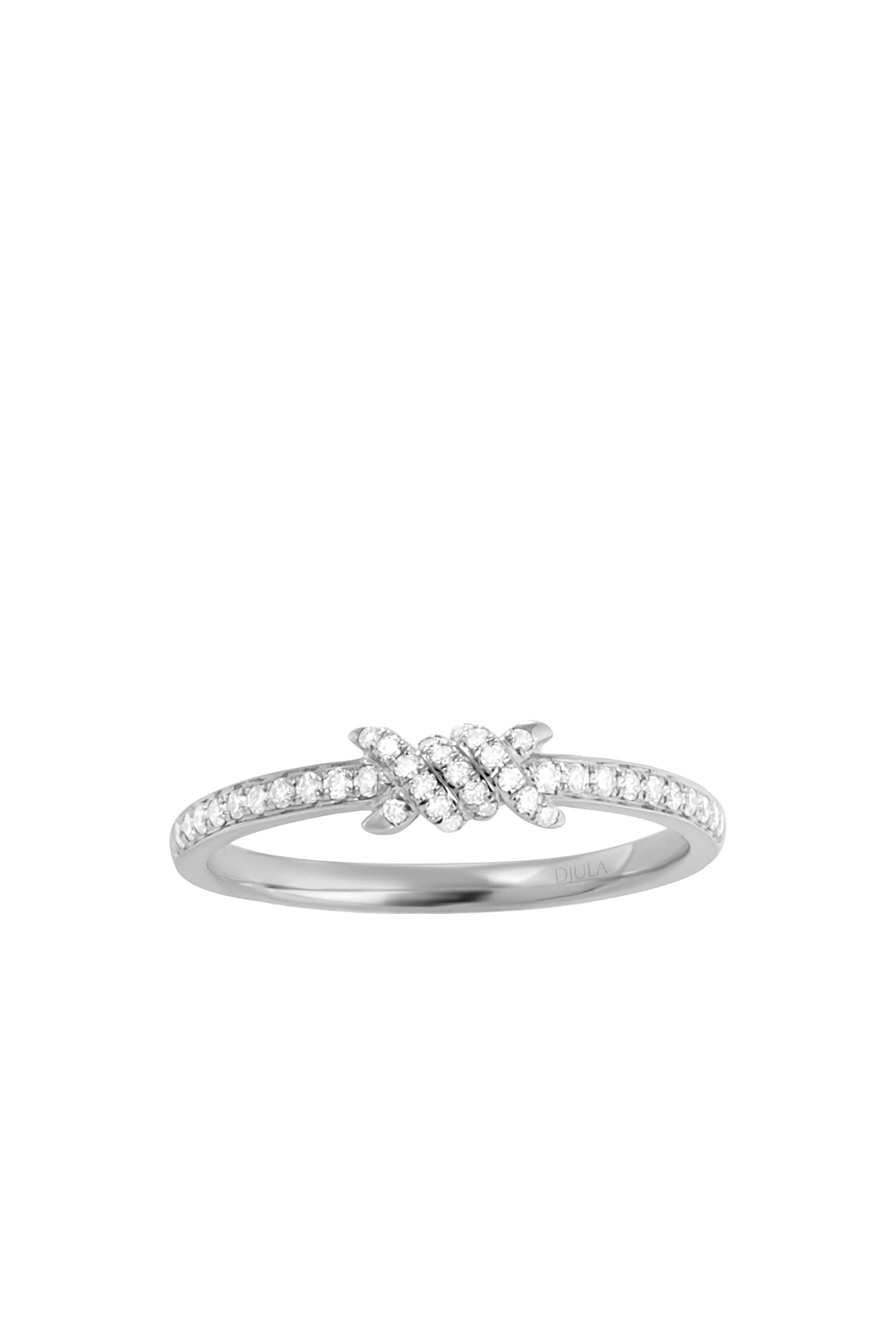  Barbel&eacute; Fine Pav&eacute; Ring, 18K White Gold & Diamonds