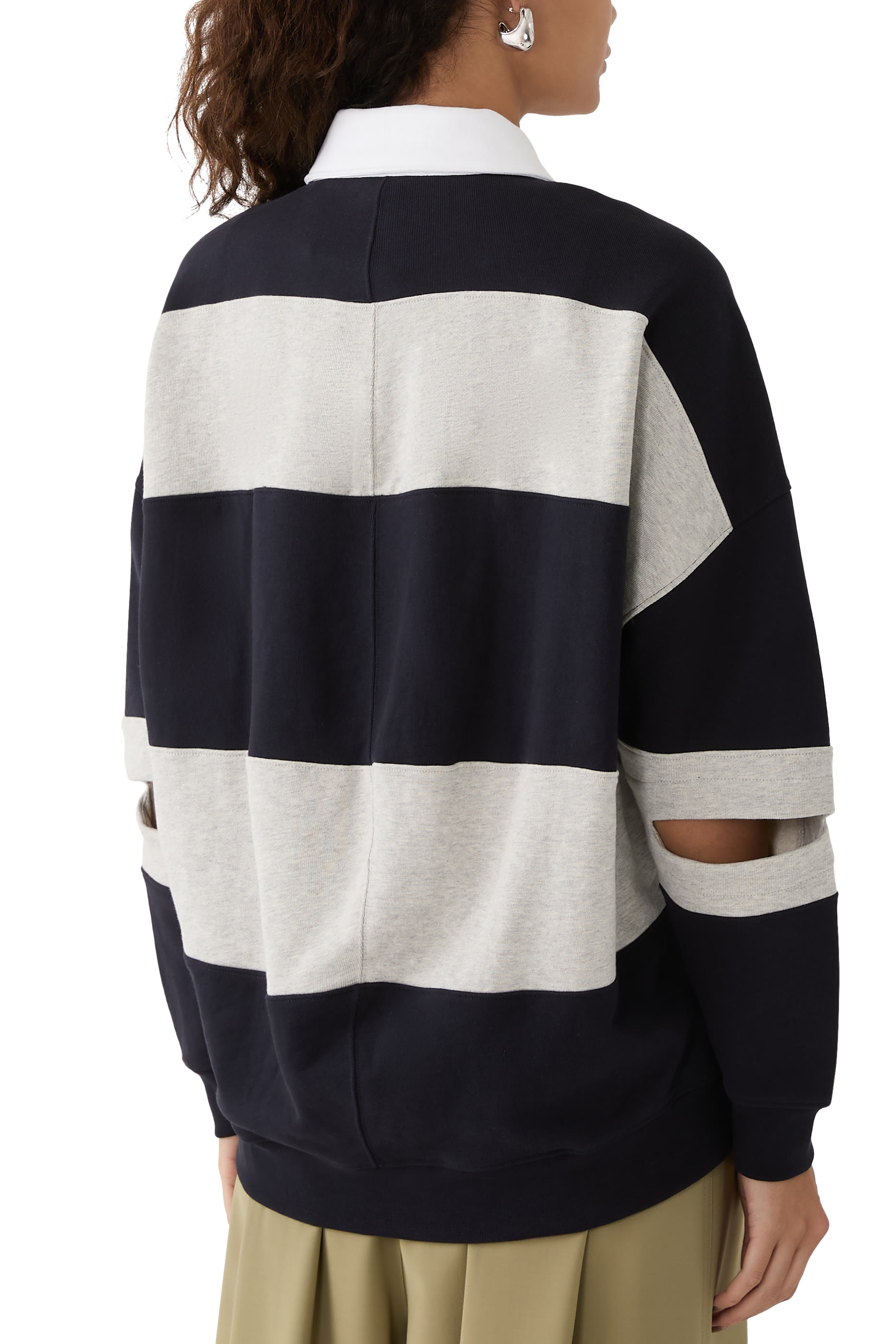 Polo Collar Cocoon Sweatshirt