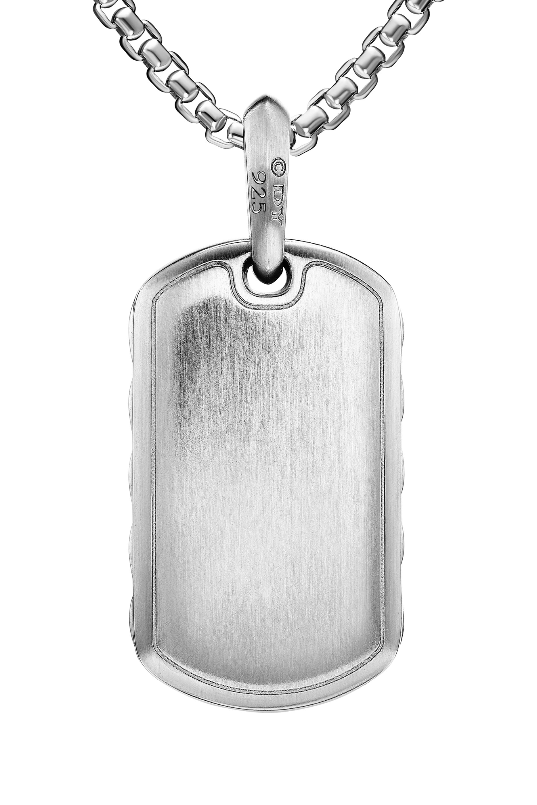 Sculpted Cable Tag, Sterling Silver