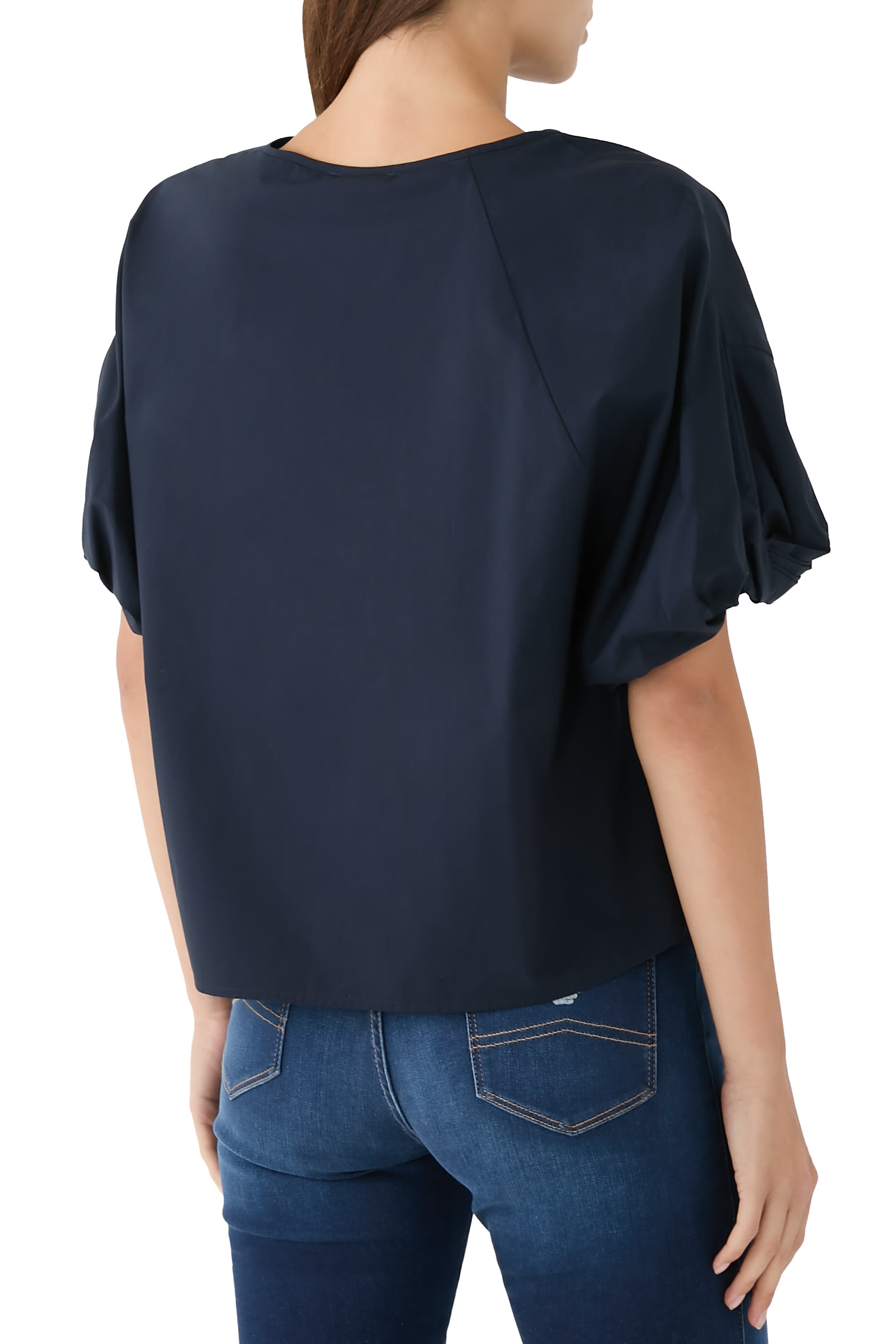 Twisted Sleeves Poplin Blouse