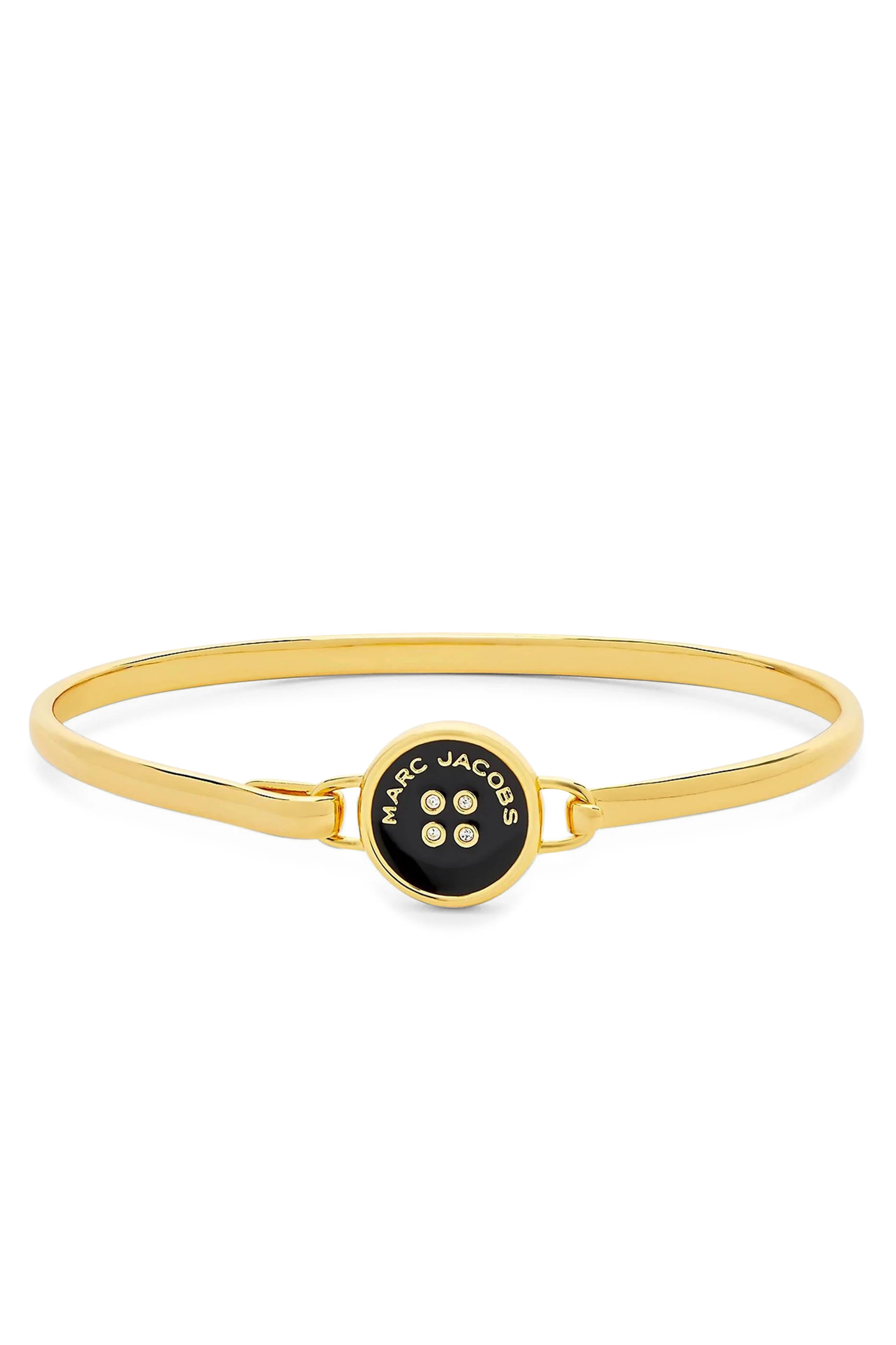 The Button Hinge Bracelet, Gold-Plated Brass with Enamel & Glass Stones