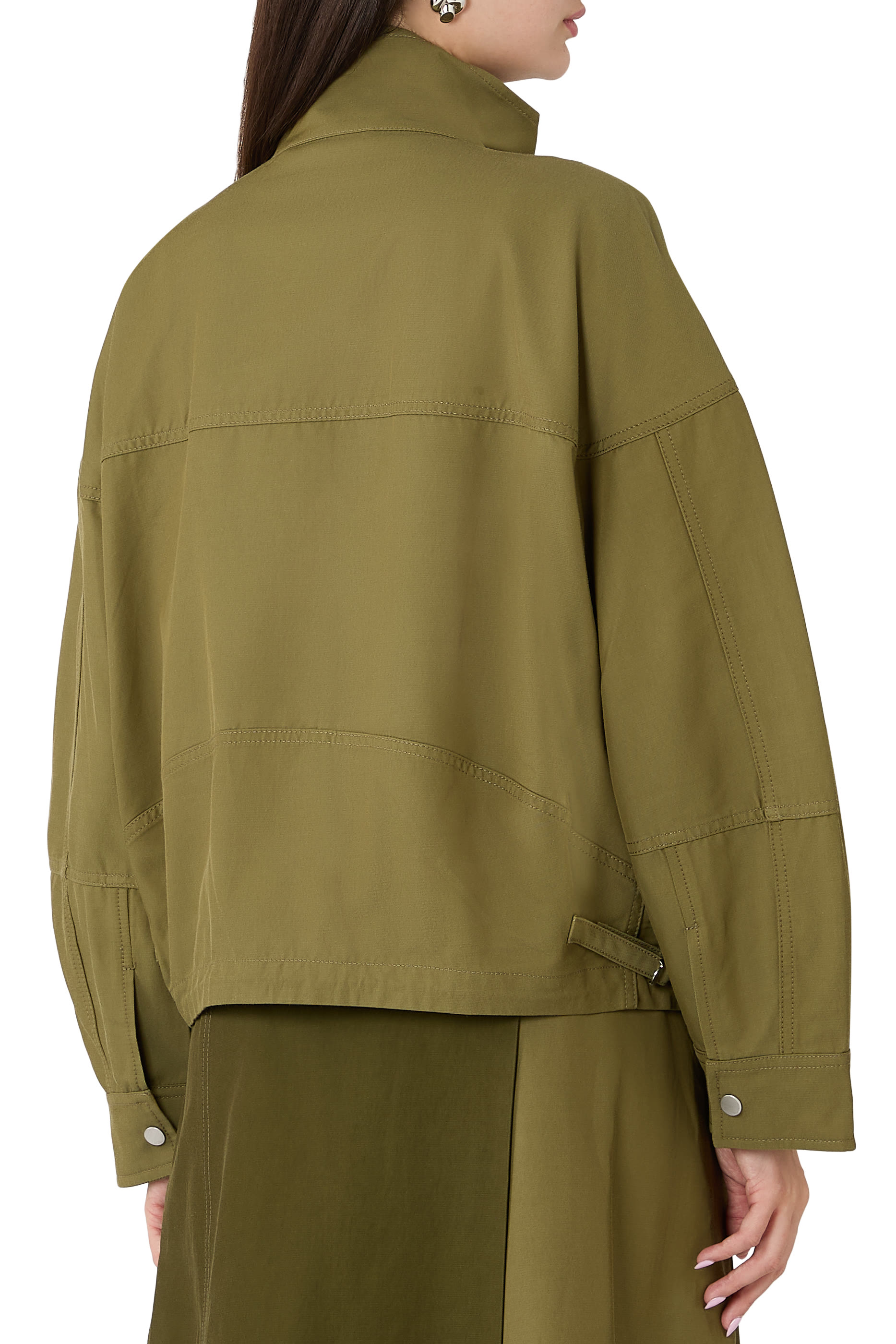 Cropped Balloon Utility Jacket 
