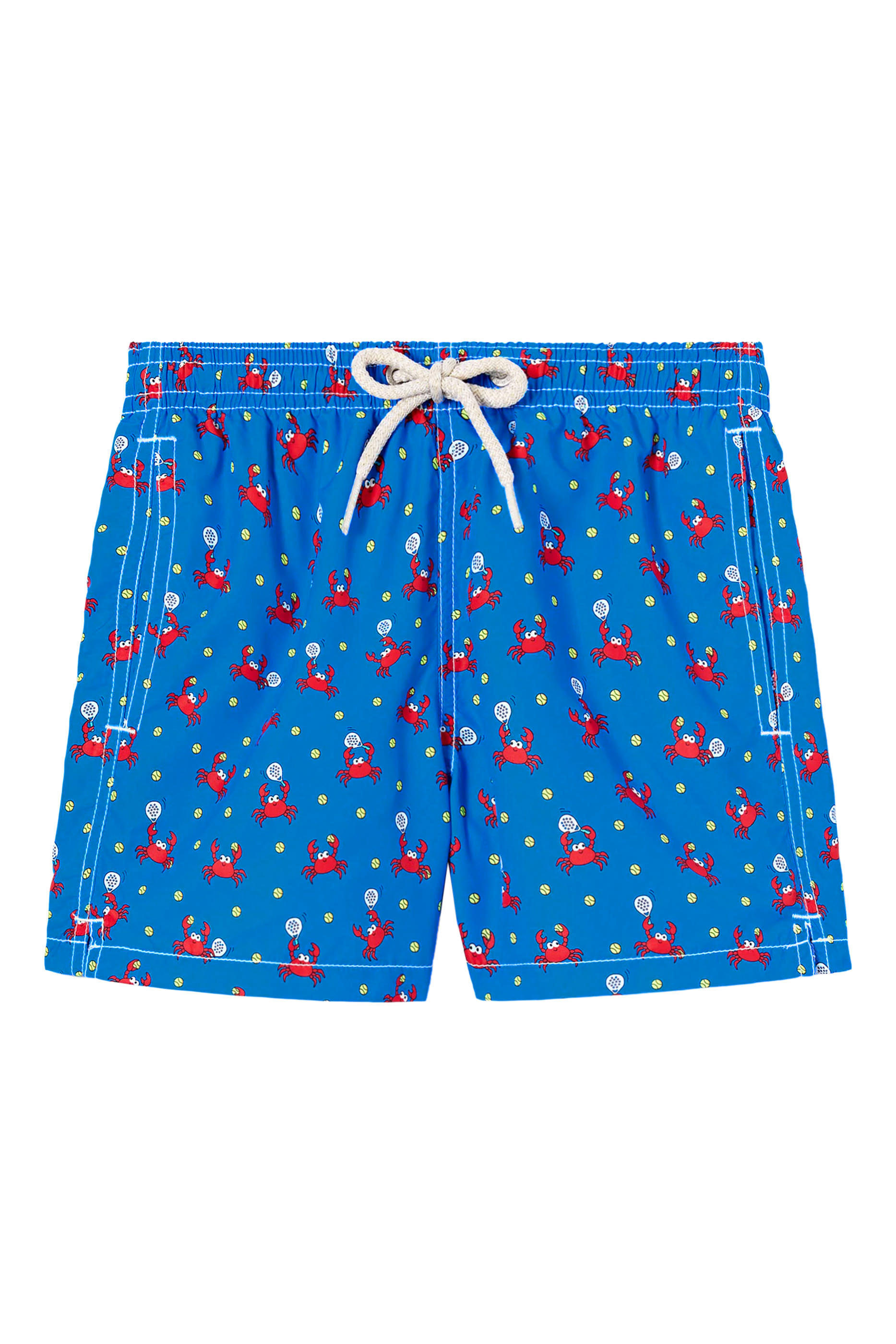 Kids Jean Lighting Swim Shorts with Crab Playing Padel All-Over Print