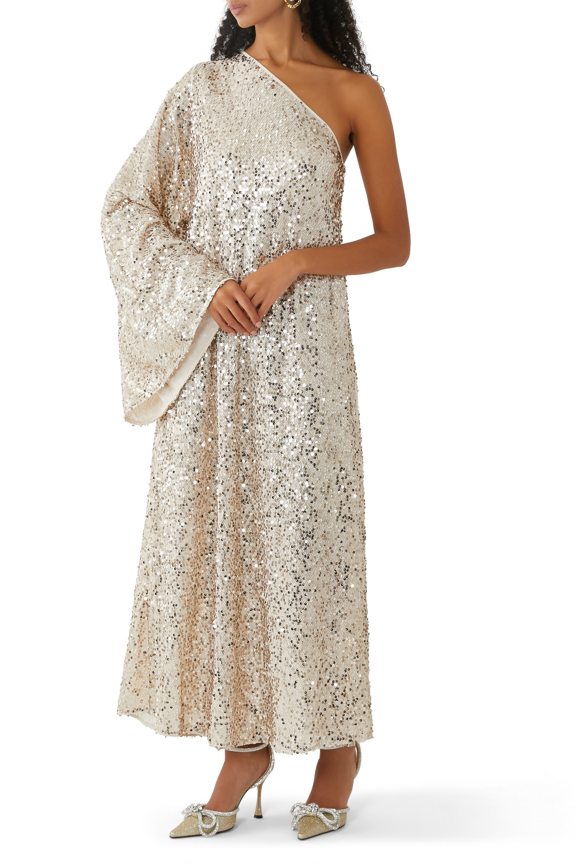 Net Sequins Maxi Dress