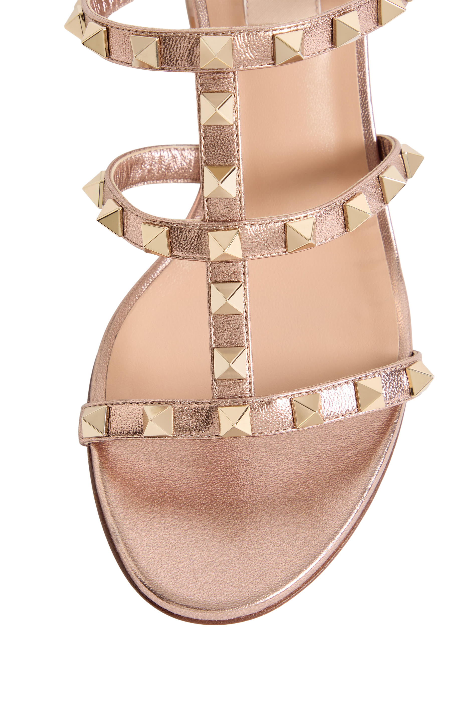  Rockstud Calfskin Leather 60 Slide Sandals