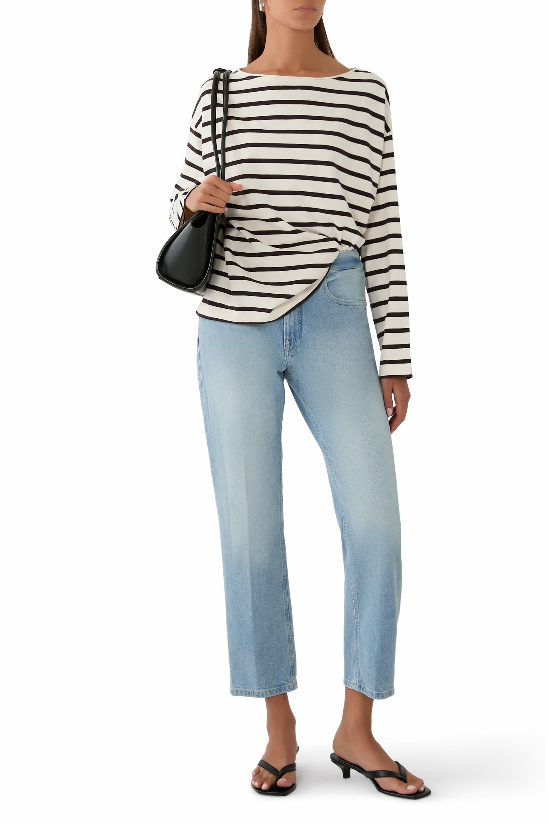 Boat Neck Long Sleeve Top