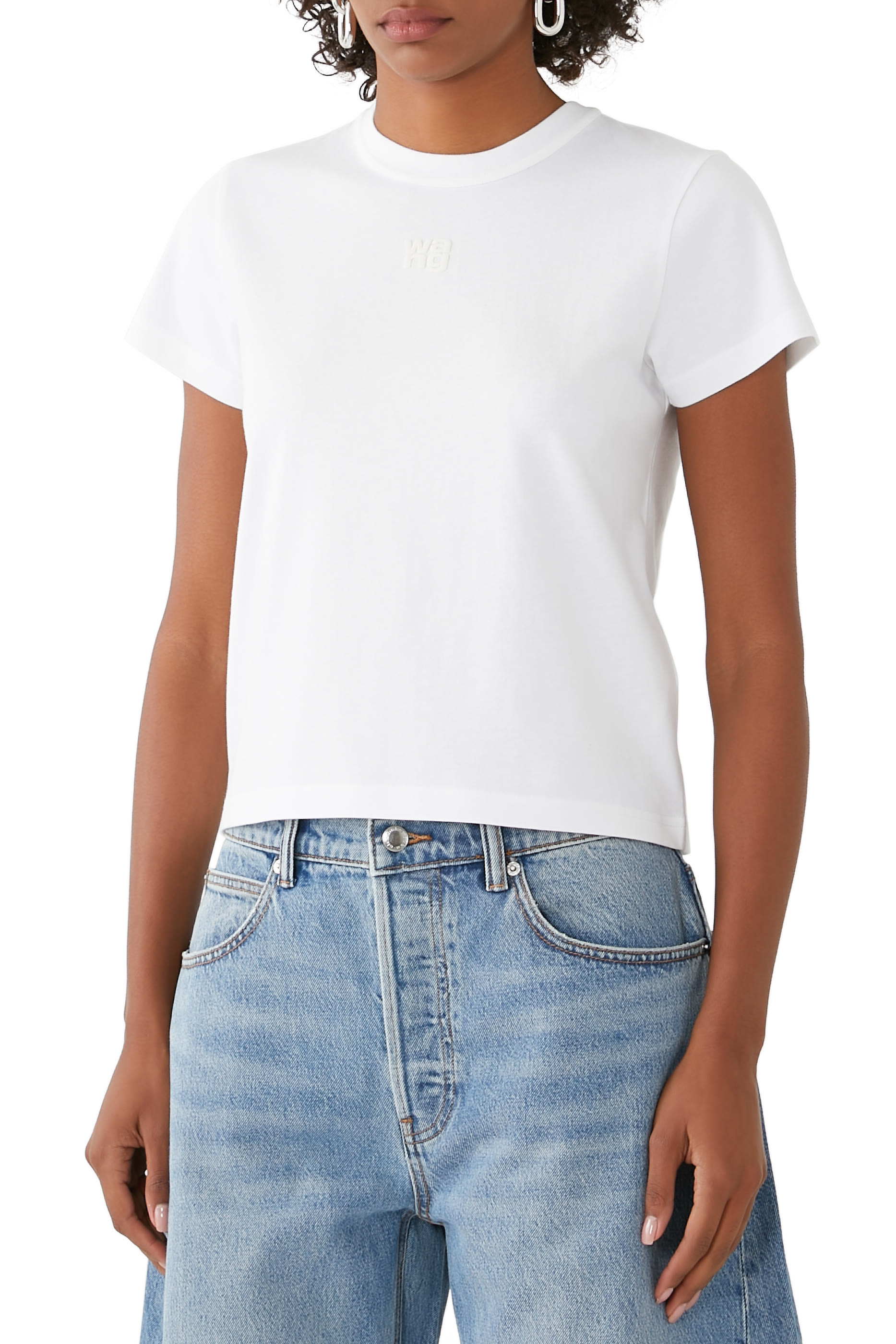 Essential JSY Shrunk with Puff Logo and Bound Neck T-Shirt
