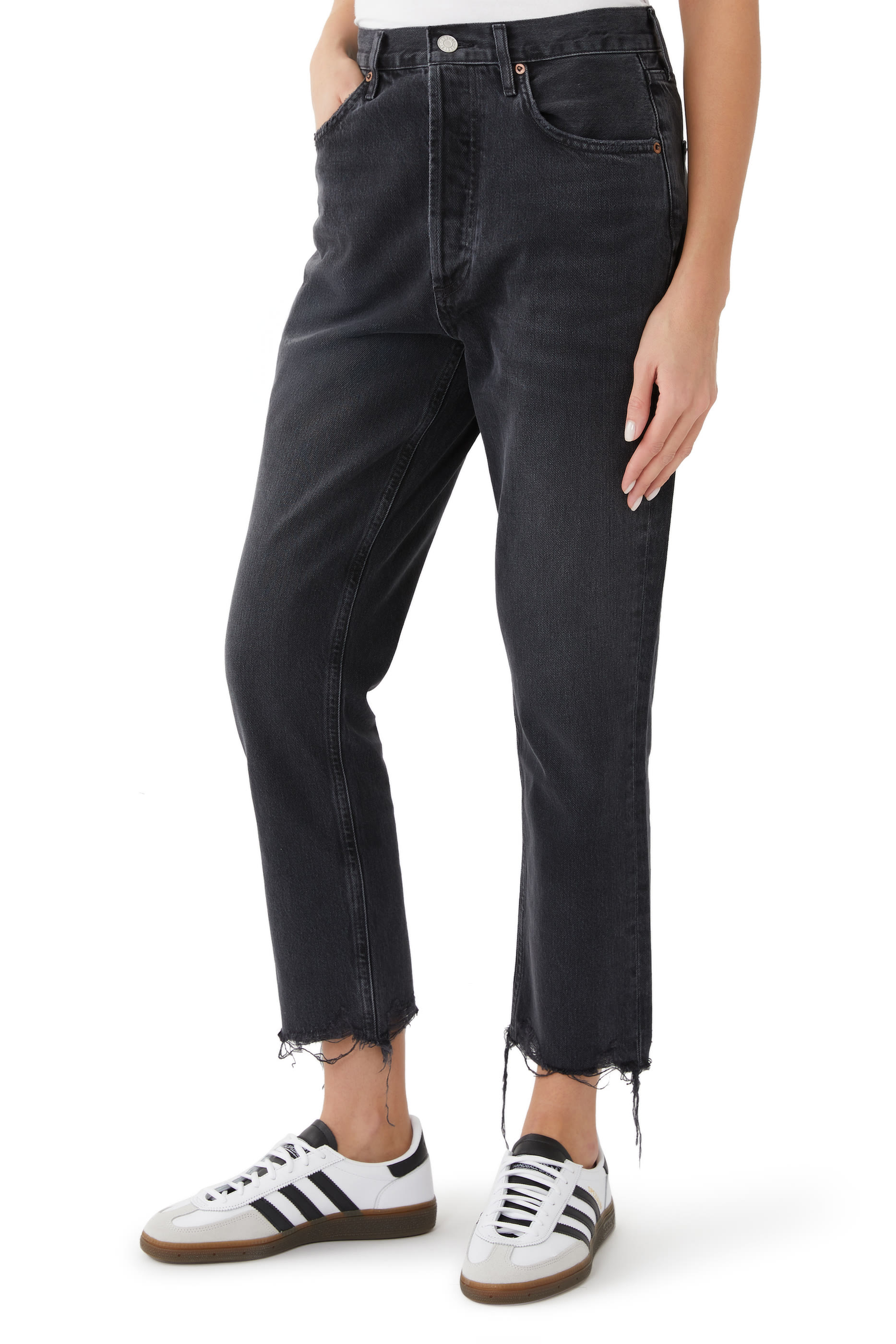 Riley High Rise Straight Crop Jeans
