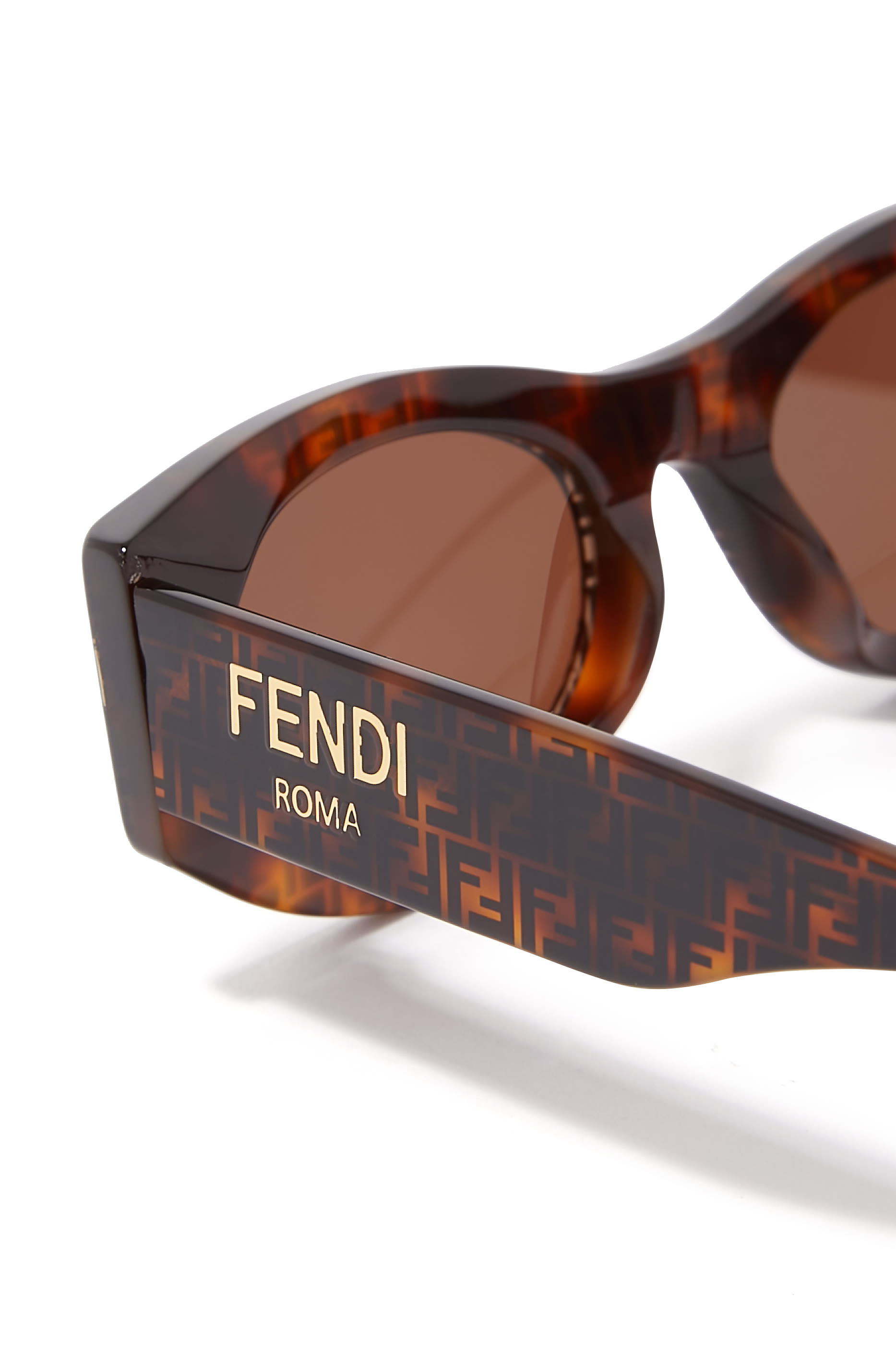 Fendi Roma Brown Havana Oval Sunglasses