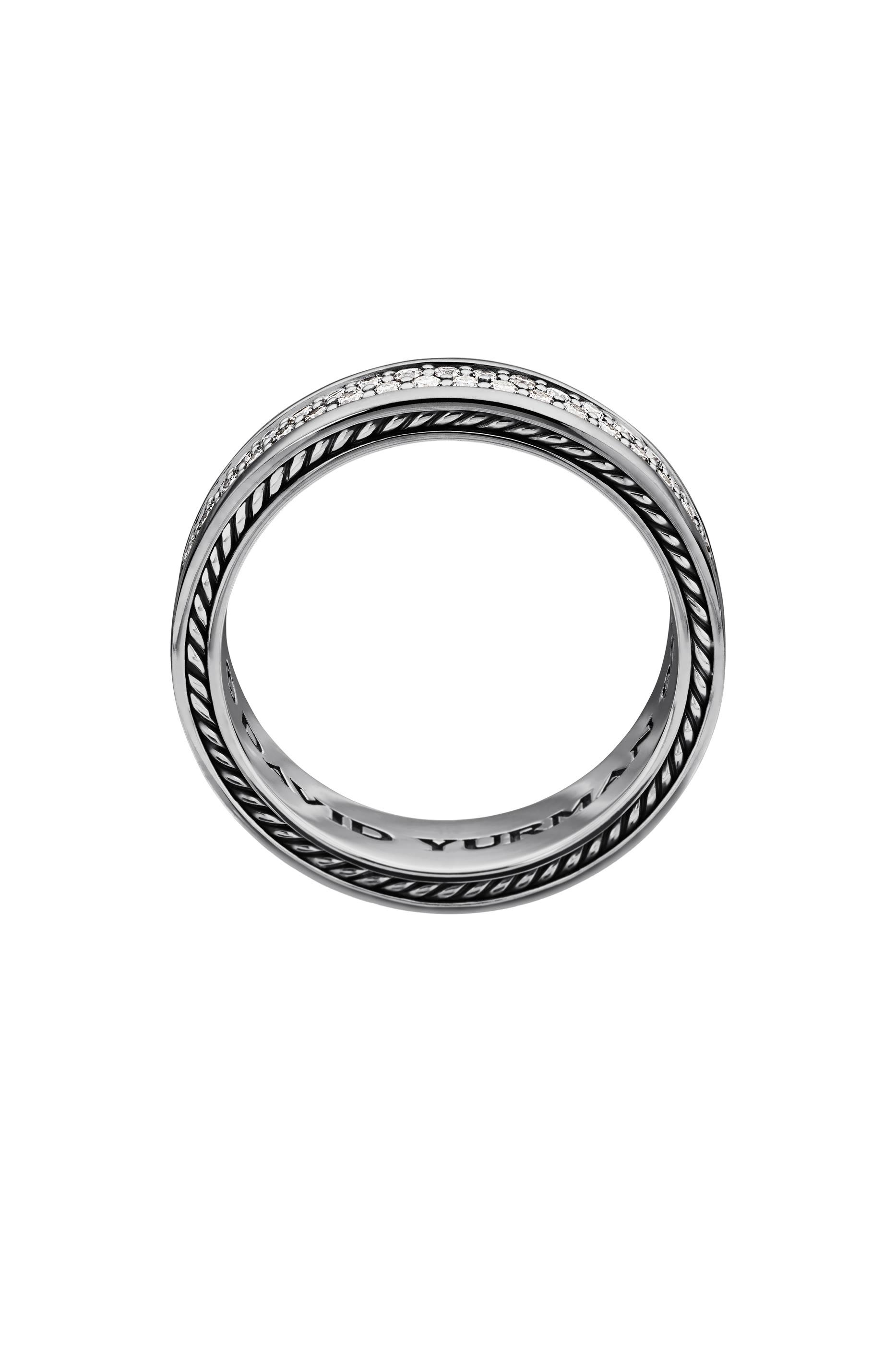 Streamline&reg; Two Row Band Ring, Sterling Silver & Diamonds