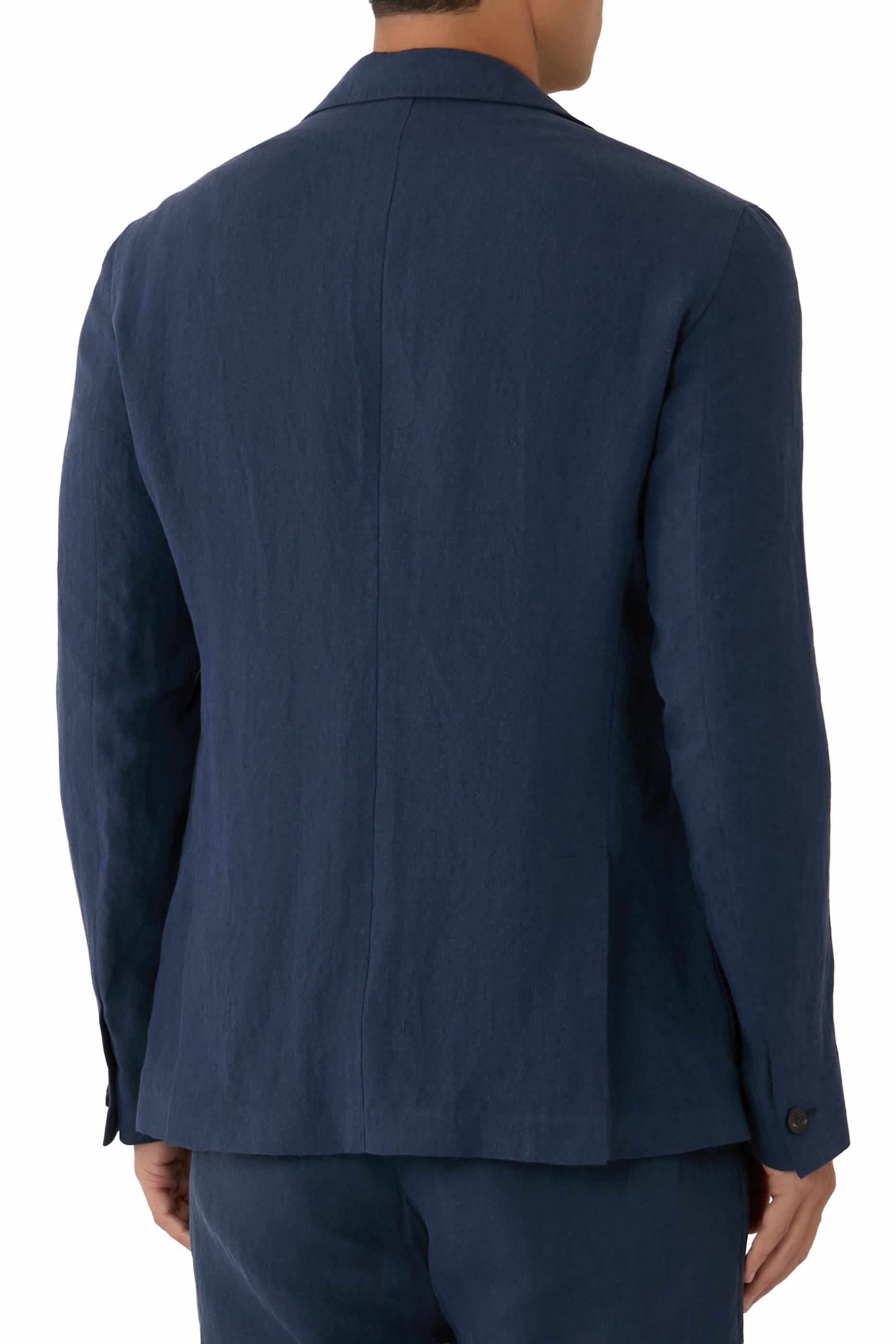 Single-Breasted Washed Linen Jacket